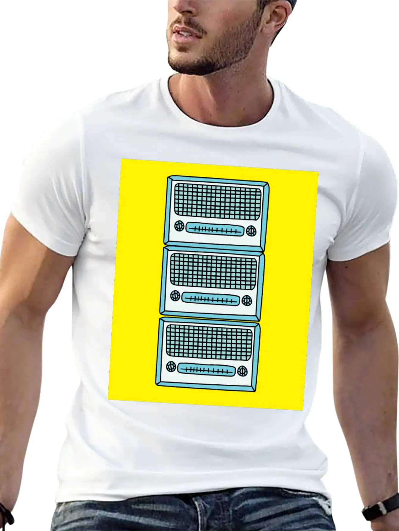Old Colorful Stylish Retro Music Radios Unisex Casual T-Shirt – Clean Design For Daily Comfort