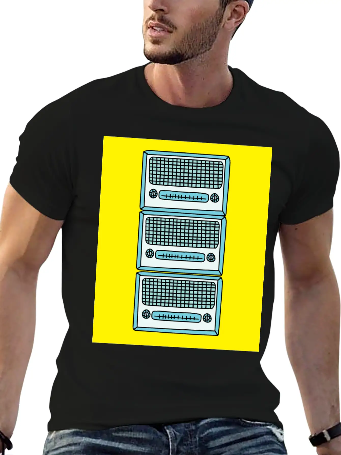 Old Colorful Stylish Retro Music Radios Unisex Casual T-Shirt – Clean Design For Daily Comfort