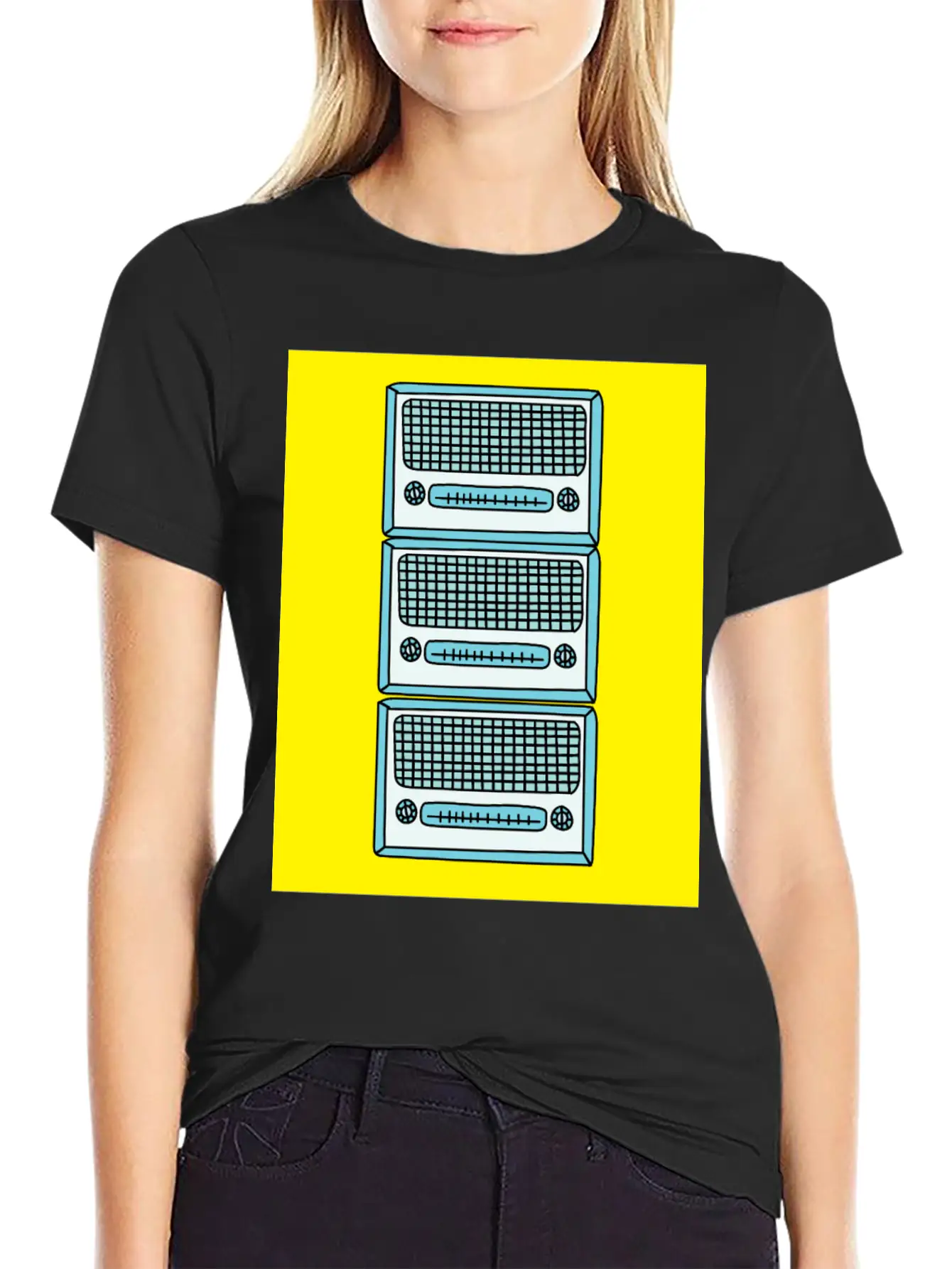 Old Colorful Stylish Retro Music Radios Unisex Casual T-Shirt – Clean Design For Daily Comfort