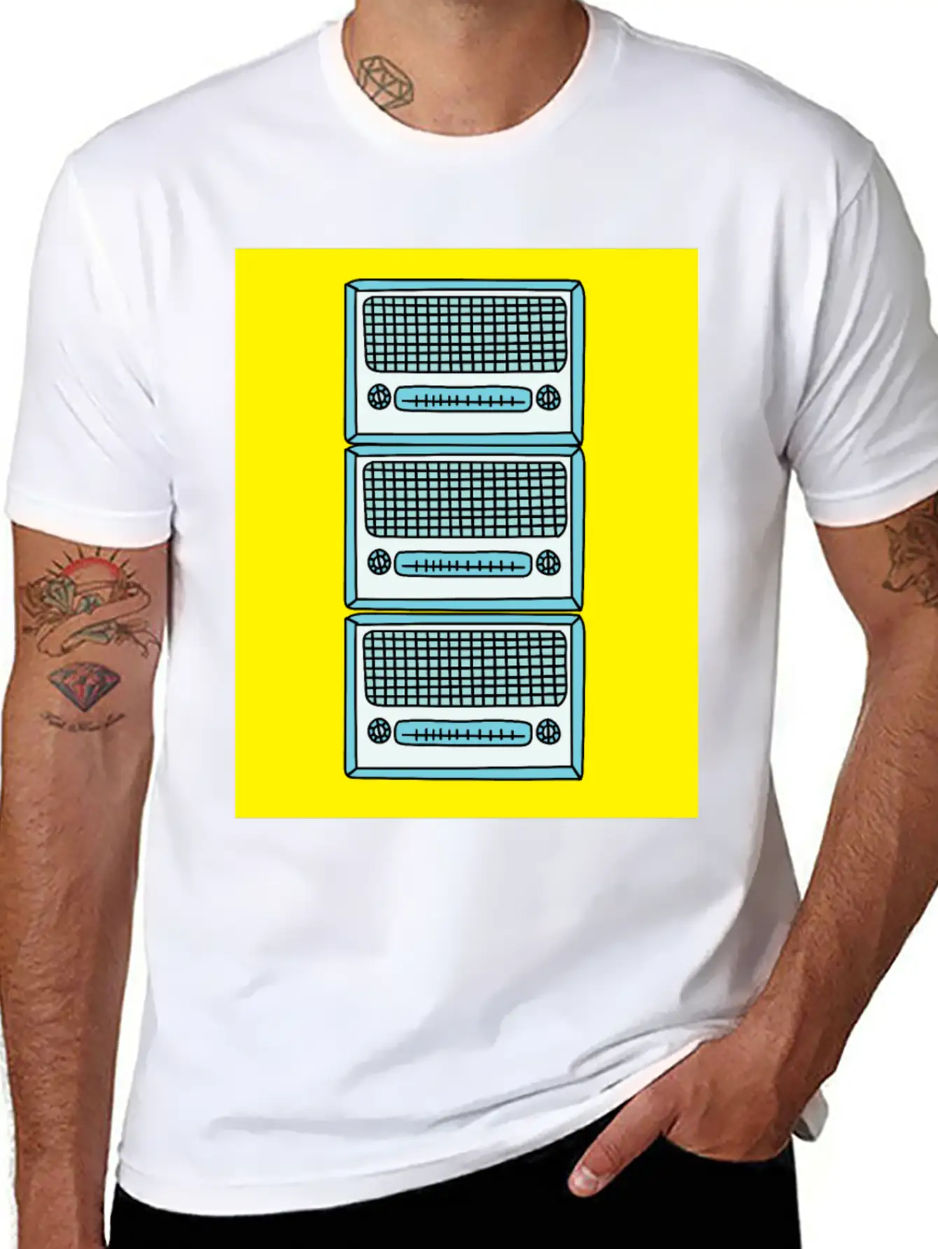 Old Colorful Stylish Retro Music Radios Unisex Casual T-Shirt – Clean Design For Daily Comfort