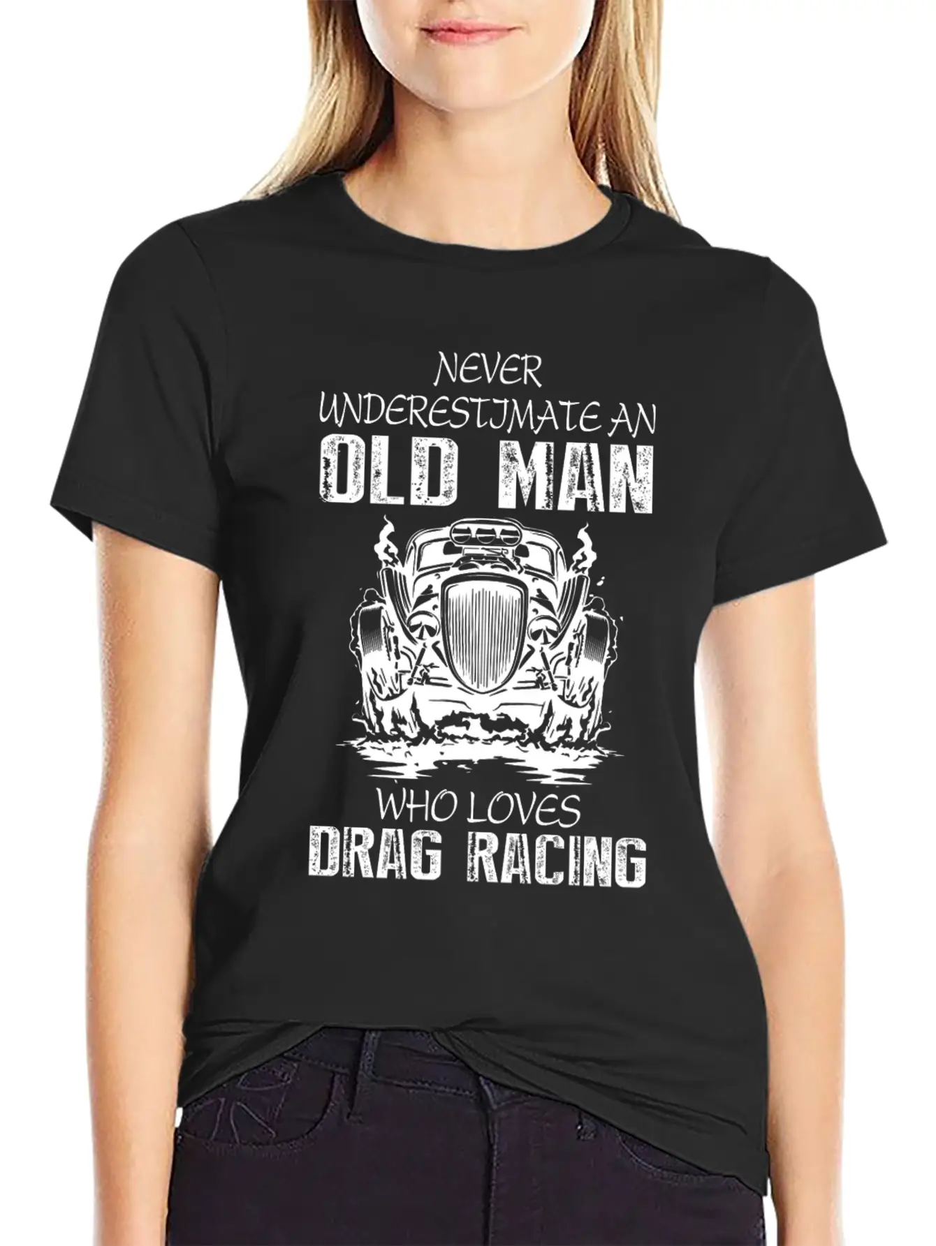 Old Man Who Loves Drag Racing T Shirt Stylish Everyday T-Shirt – Unisex Basic Cotton Tee