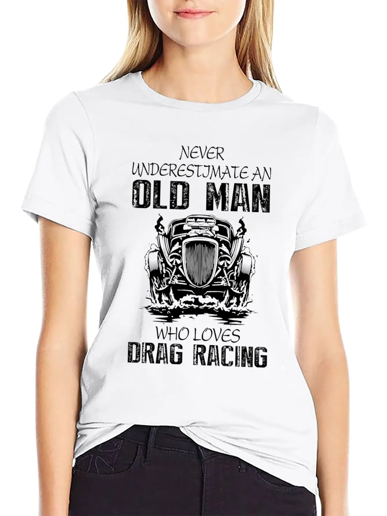 Old Man Who Loves Drag Racing T Shirt Stylish Everyday T-Shirt – Unisex Basic Cotton Tee