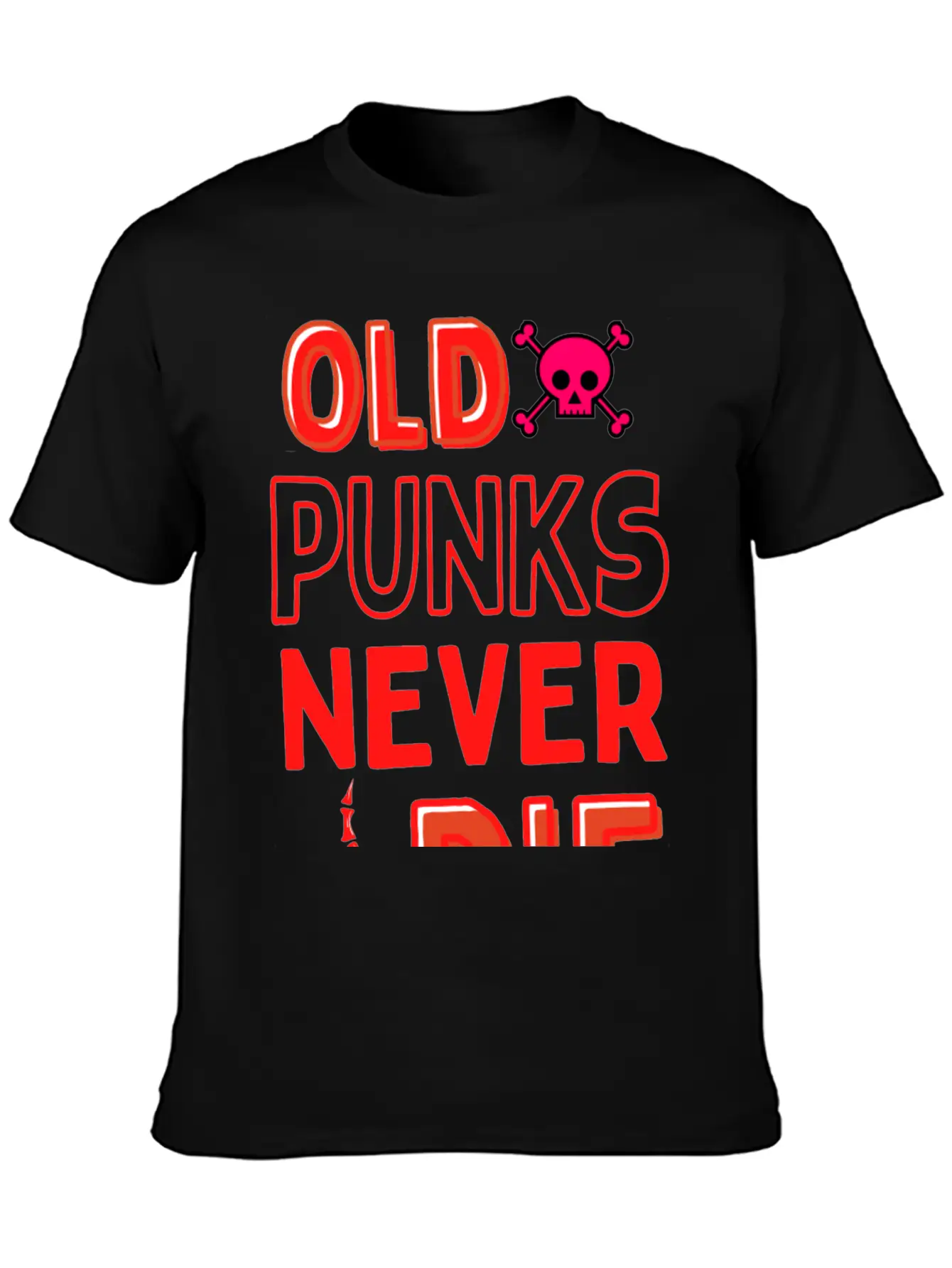 Old Punk Never Die Lightweight Cotton T-Shirt – Daily Comfort Graphic Shirt