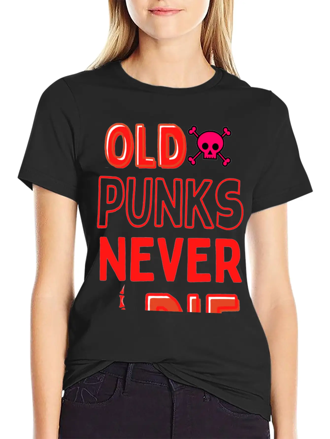 Old Punk Never Die Lightweight Cotton T-Shirt – Daily Comfort Graphic Shirt