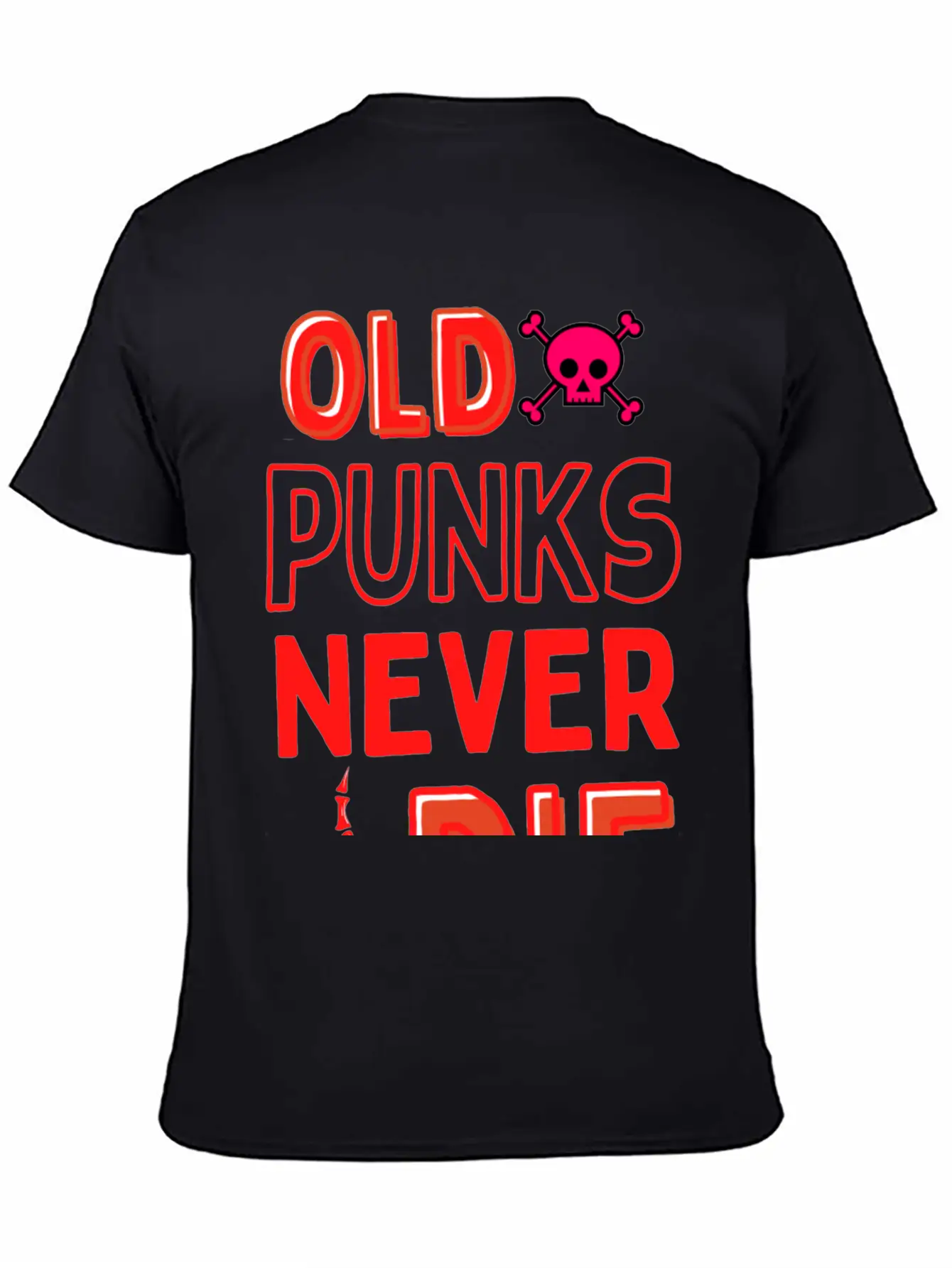 Old Punk Never Die Lightweight Cotton T-Shirt – Daily Comfort Graphic Shirt