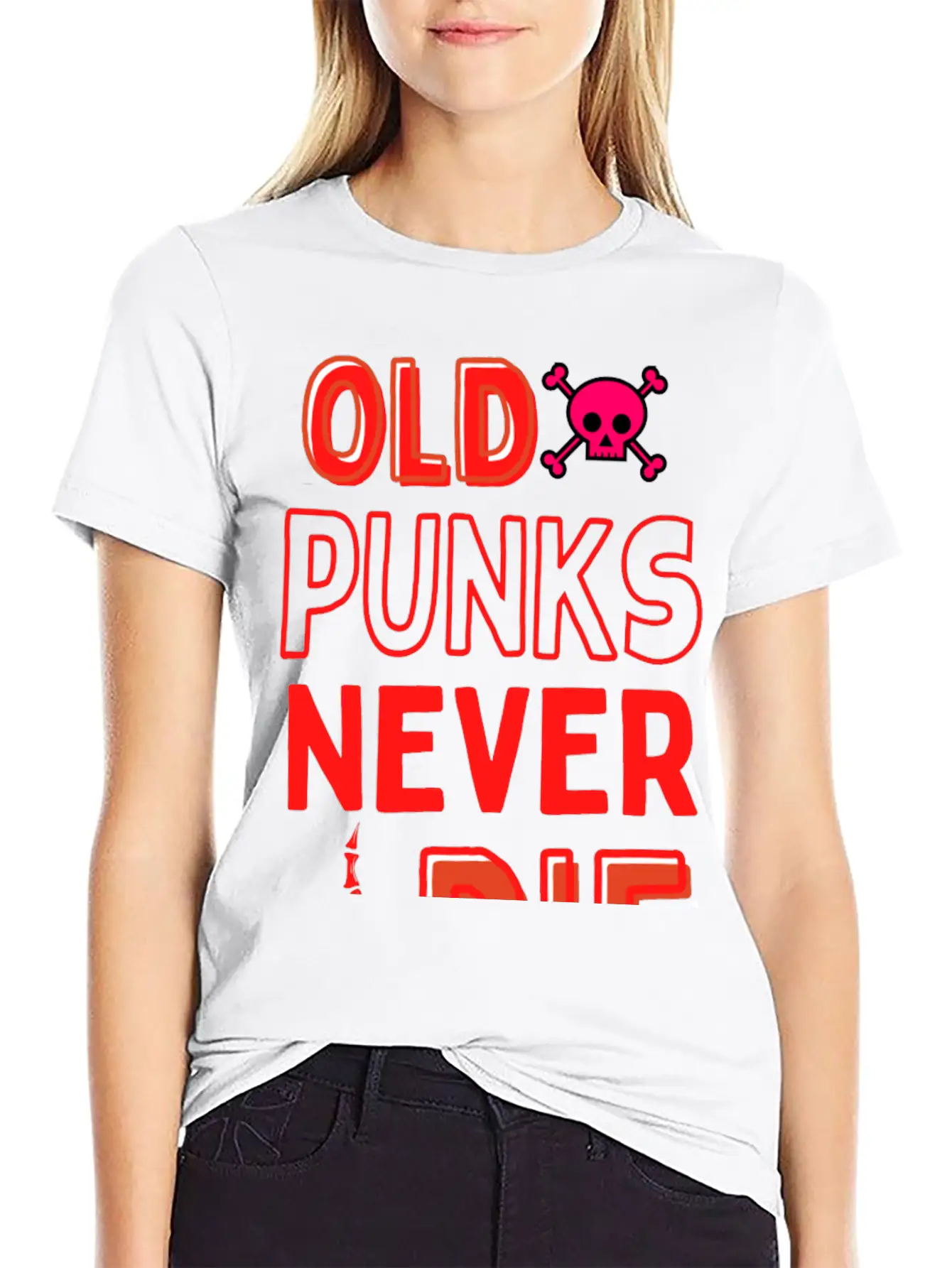 Old Punk Never Die Lightweight Cotton T-Shirt – Daily Comfort Graphic Shirt