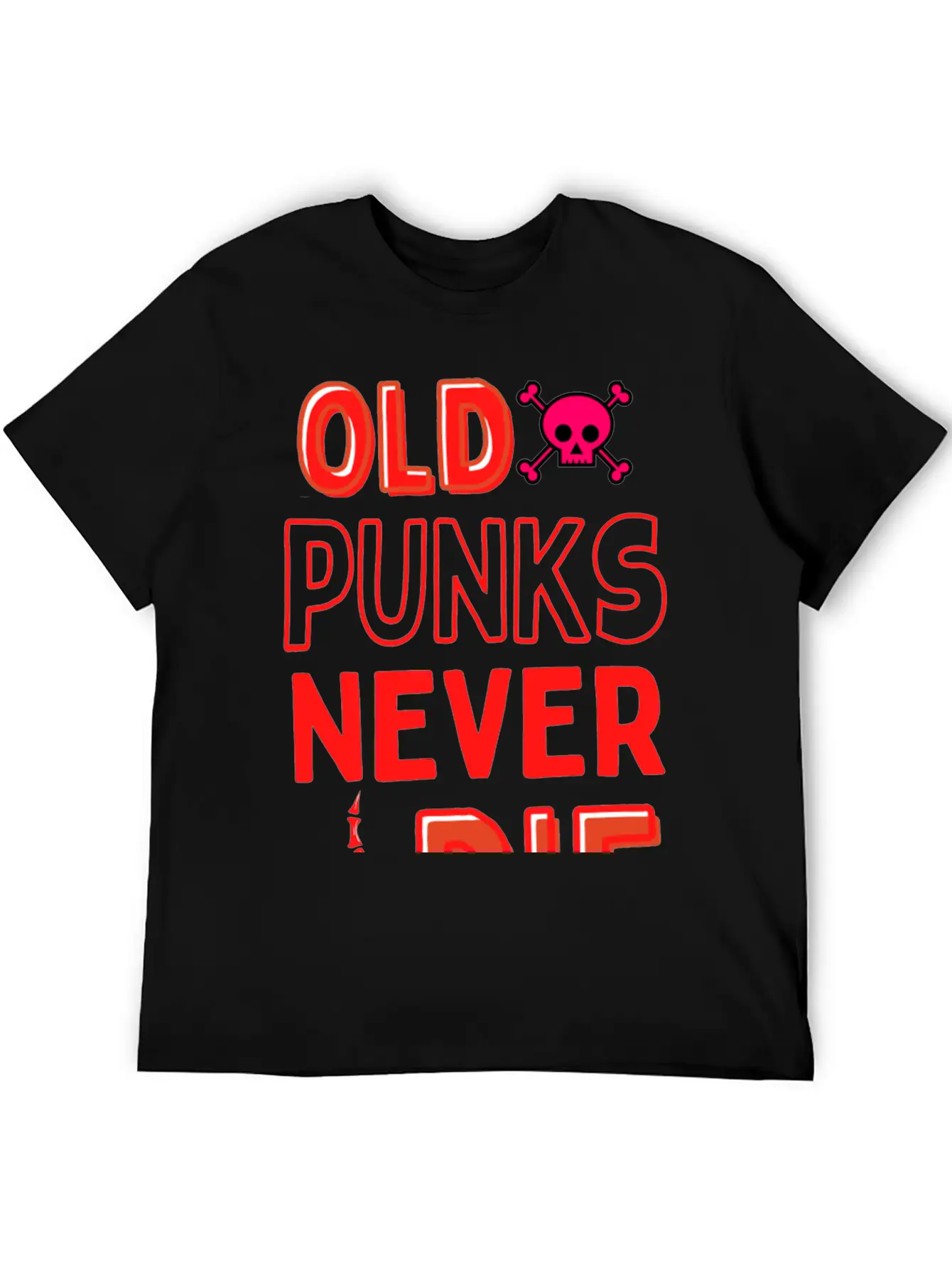 Old Punk Never Die Lightweight Cotton T-Shirt – Daily Comfort Graphic Shirt