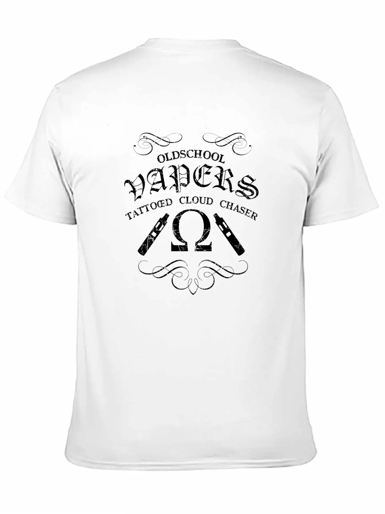 Oldschool Vapers - White Lightweight Cotton T-Shirt – Daily Comfort Graphic Shirt