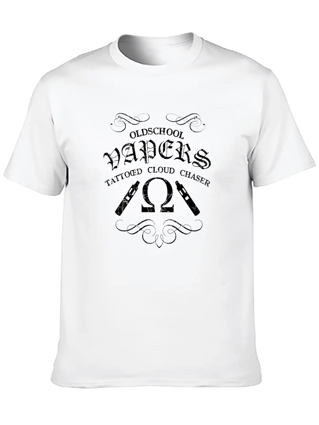 Oldschool Vapers - White Lightweight Cotton T-Shirt – Daily Comfort Graphic Shirt