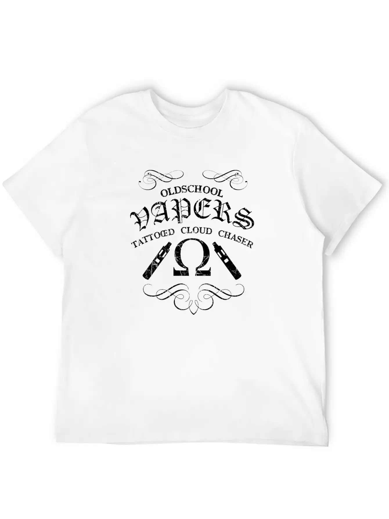 Oldschool Vapers - White Lightweight Cotton T-Shirt – Daily Comfort Graphic Shirt