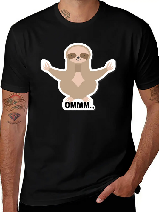 Ommm Sloth Meditating Lightweight Cotton T-Shirt – Daily Comfort Graphic Shirt