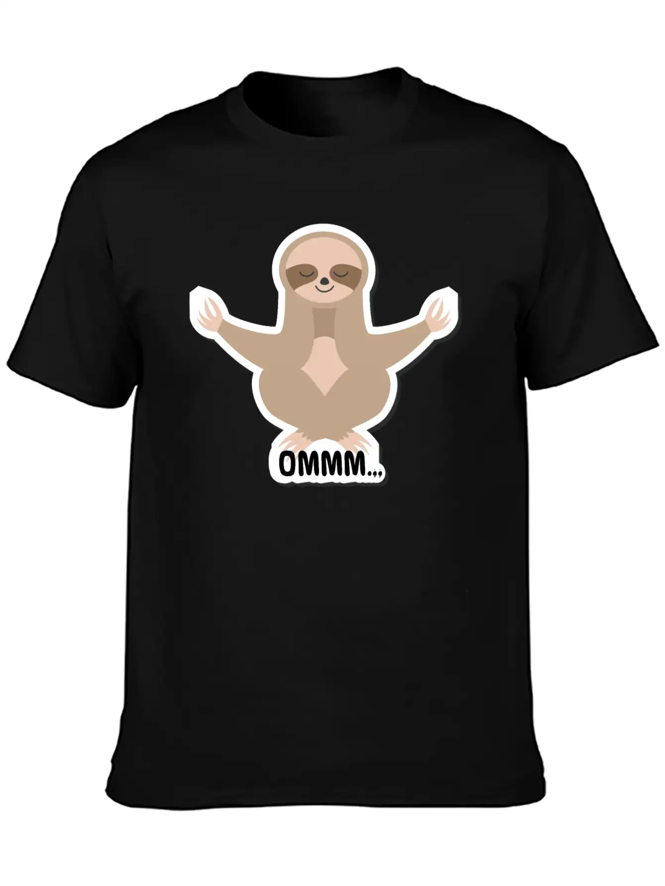 Ommm Sloth Meditating Lightweight Cotton T-Shirt – Daily Comfort Graphic Shirt
