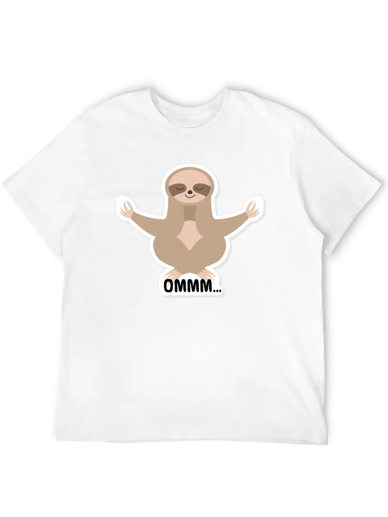 Ommm Sloth Meditating Lightweight Cotton T-Shirt – Daily Comfort Graphic Shirt
