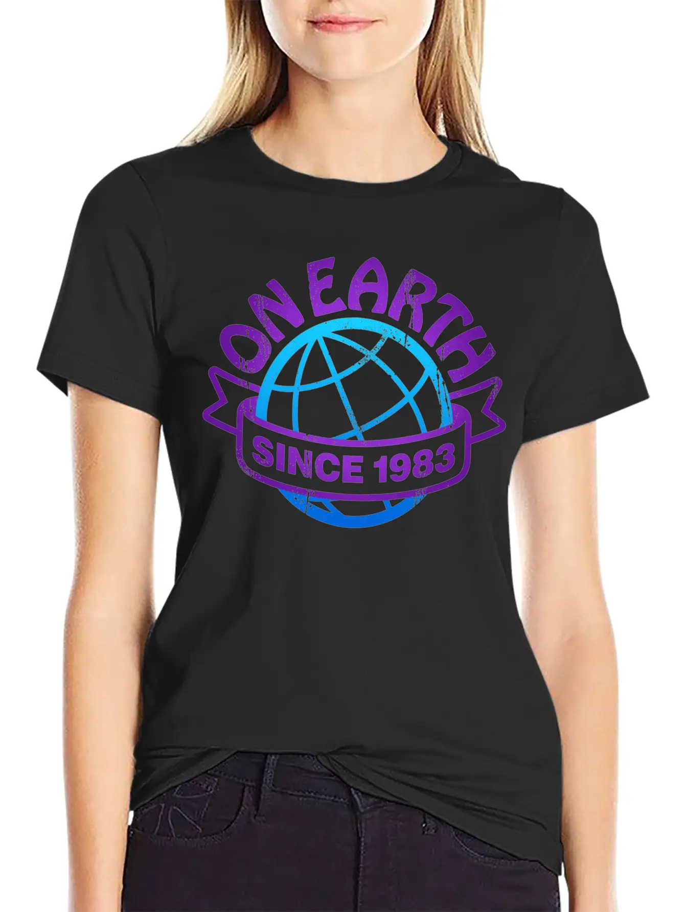 On Earth Since 1983 Lightweight Cotton T-Shirt – Daily Comfort Graphic Shirt