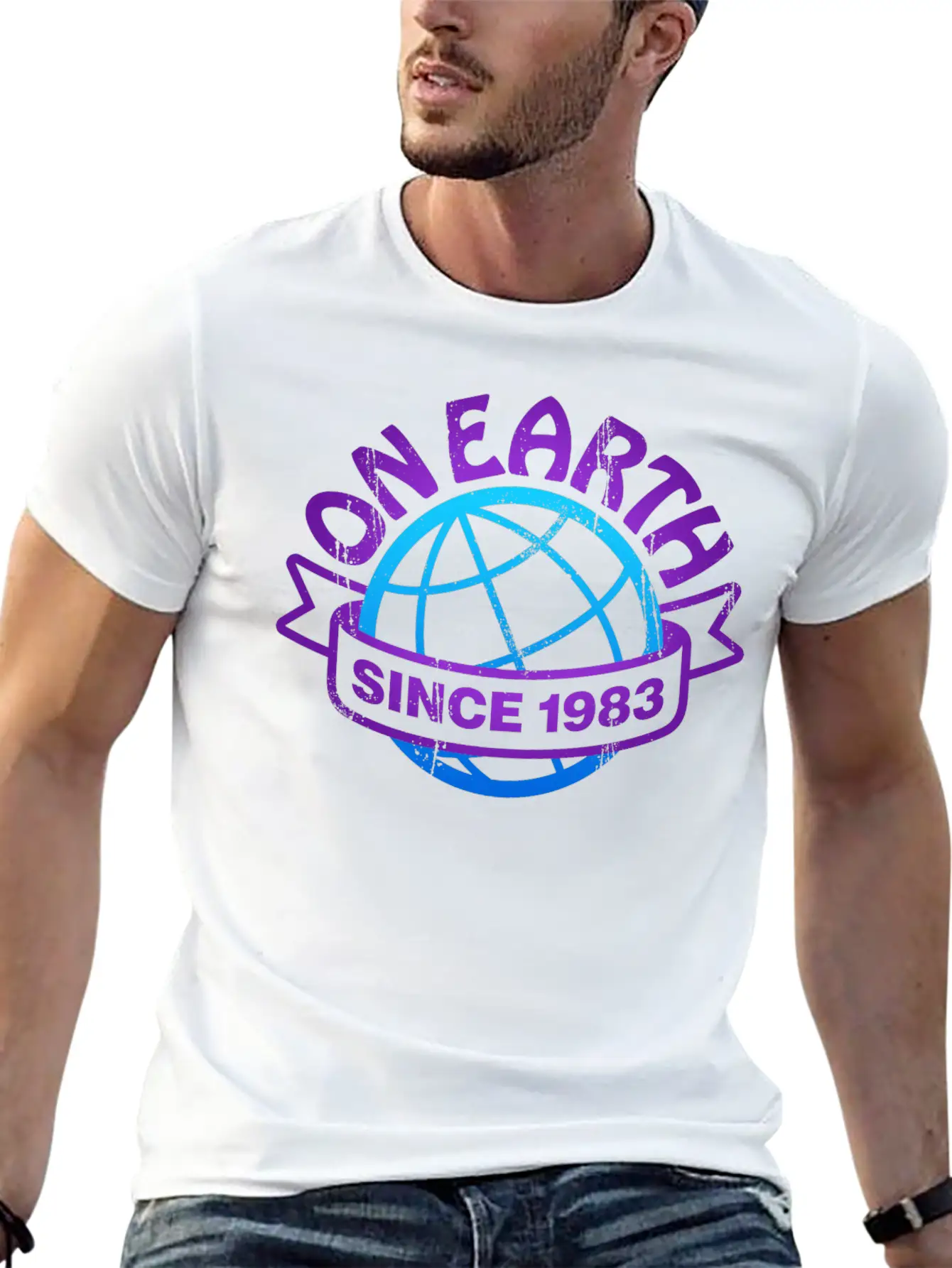 On Earth Since 1983 Lightweight Cotton T-Shirt – Daily Comfort Graphic Shirt