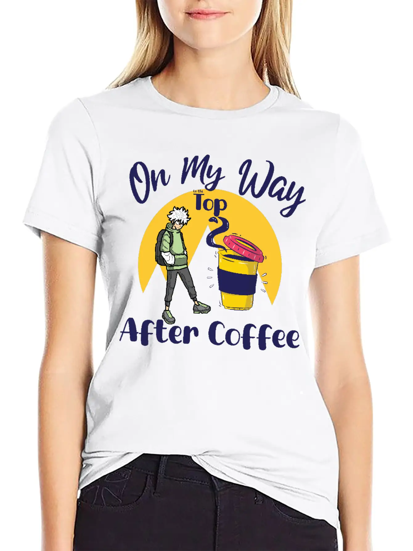 On My Way To The Top Anime Coffee Vibes Tee Soft Cotton Short Sleeve Tee – Unisex Wardrobe Staple
