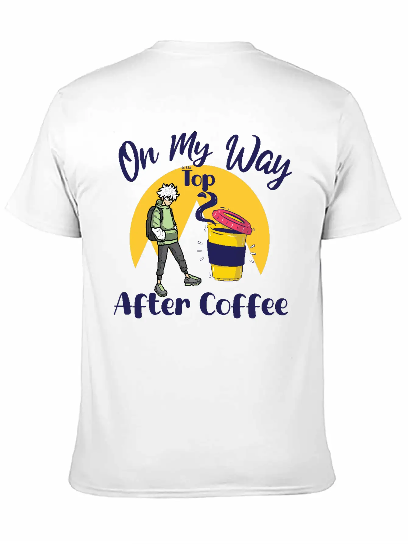 On My Way To The Top Anime Coffee Vibes Tee Soft Cotton Short Sleeve Tee – Unisex Wardrobe Staple