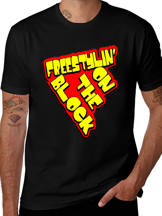 On The Block - Freestyling - Hip Hop Basic Graphic T-Shirt – Daily Comfort In Soft Cotton
