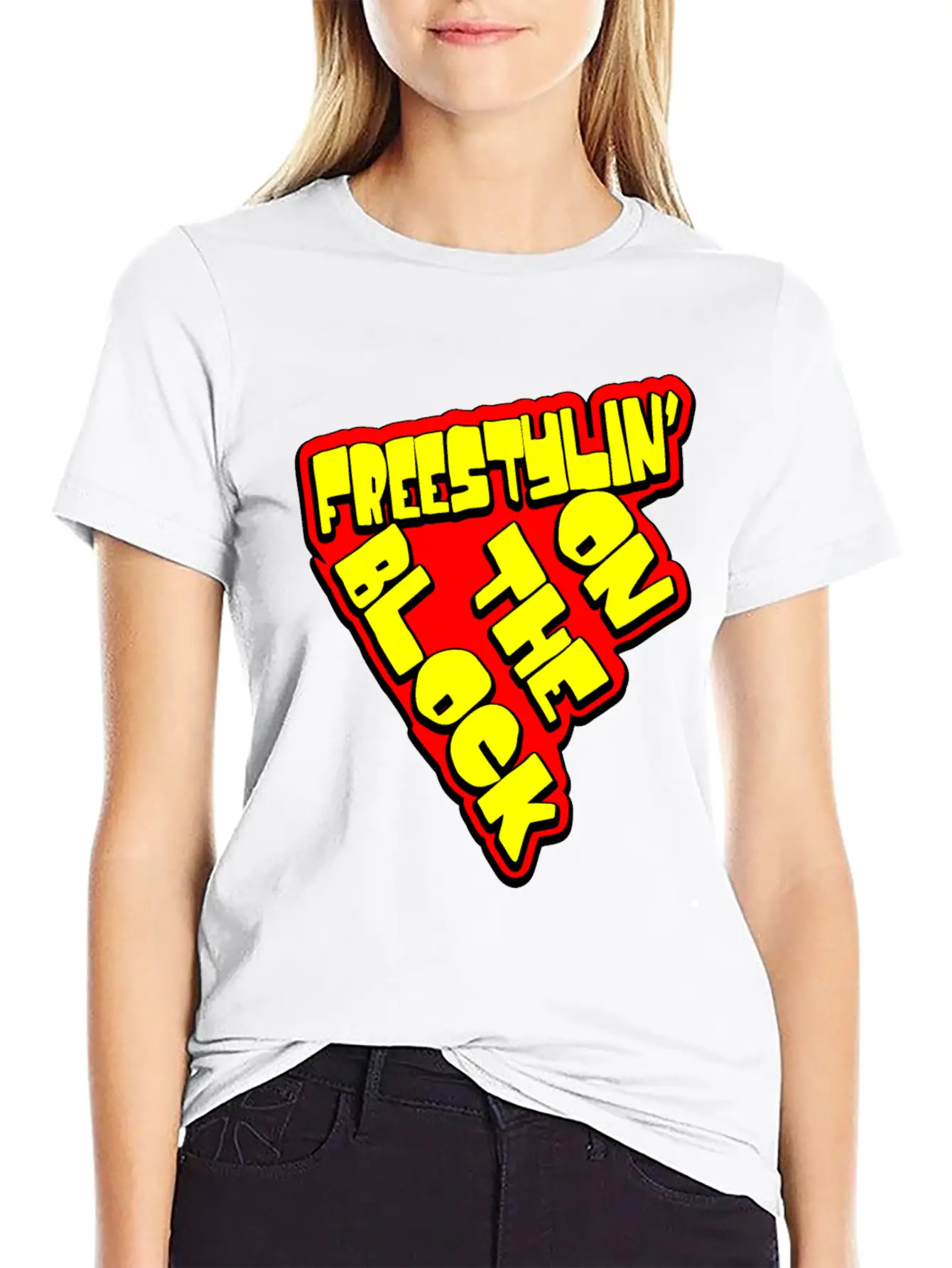 On The Block - Freestyling - Hip Hop Basic Graphic T-Shirt – Daily Comfort In Soft Cotton