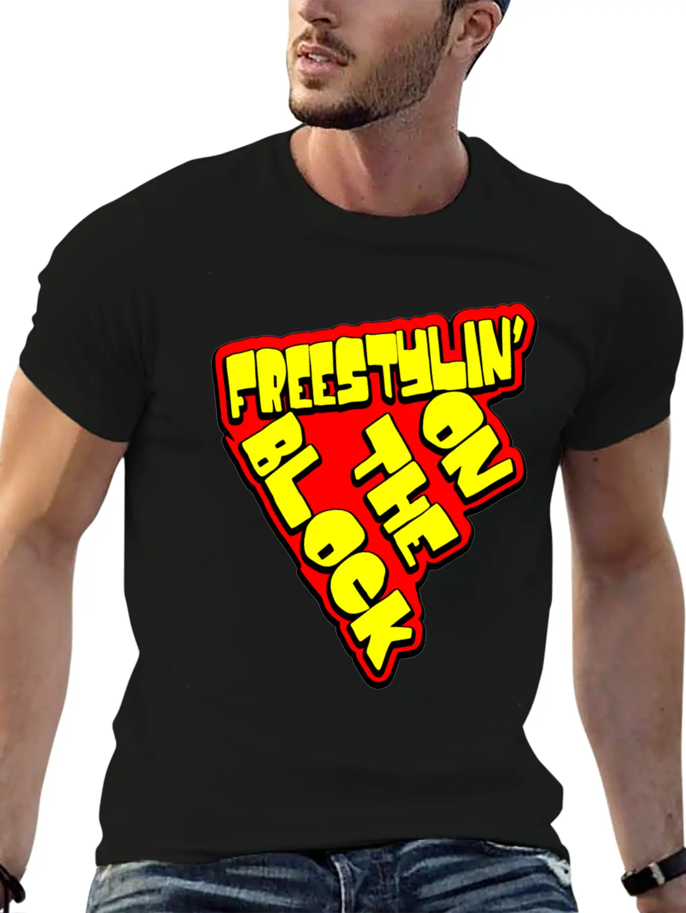 On The Block - Freestyling - Hip Hop Basic Graphic T-Shirt – Daily Comfort In Soft Cotton