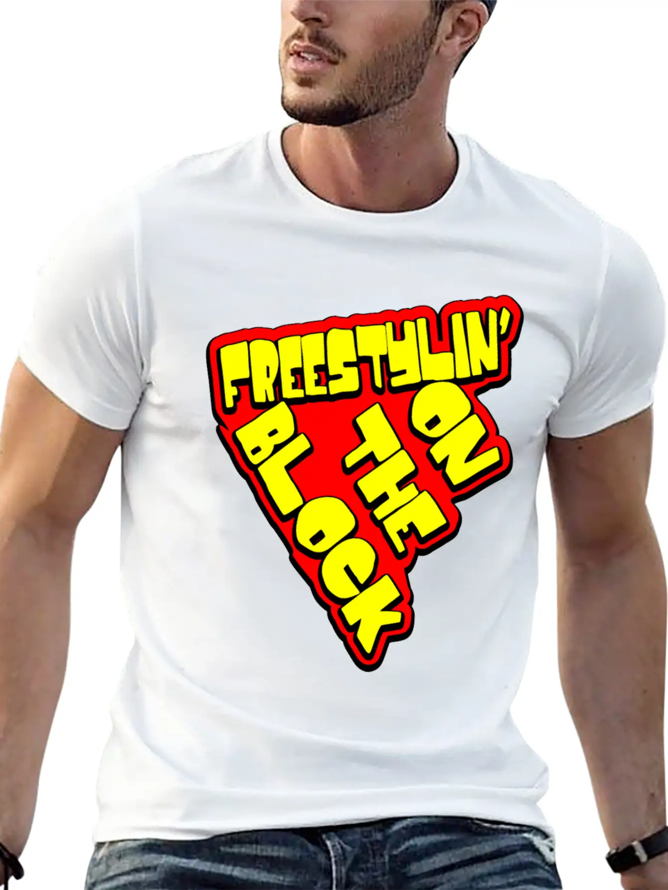 On The Block - Freestyling - Hip Hop Basic Graphic T-Shirt – Daily Comfort In Soft Cotton