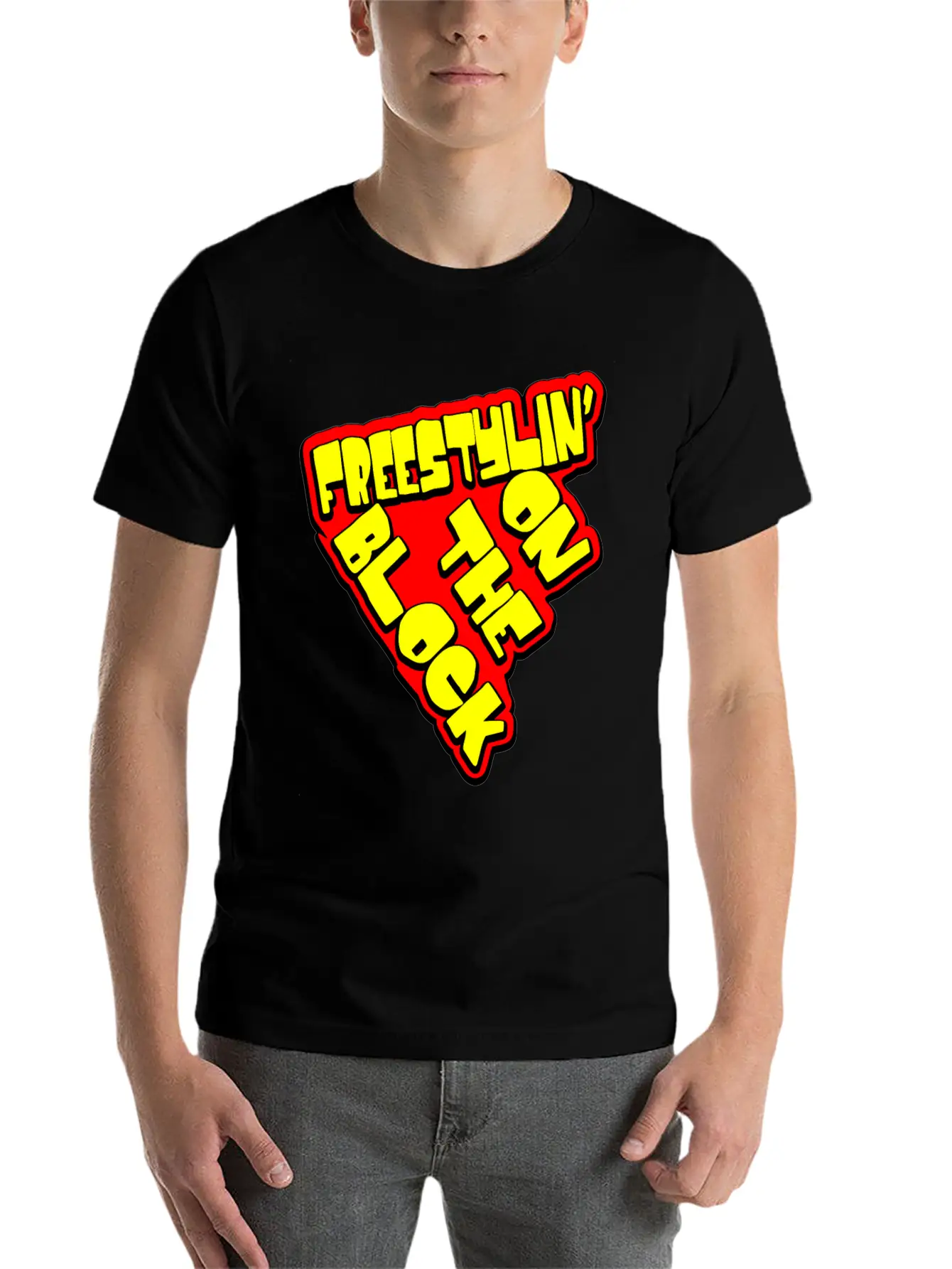 On The Block - Freestyling - Hip Hop Basic Graphic T-Shirt – Daily Comfort In Soft Cotton