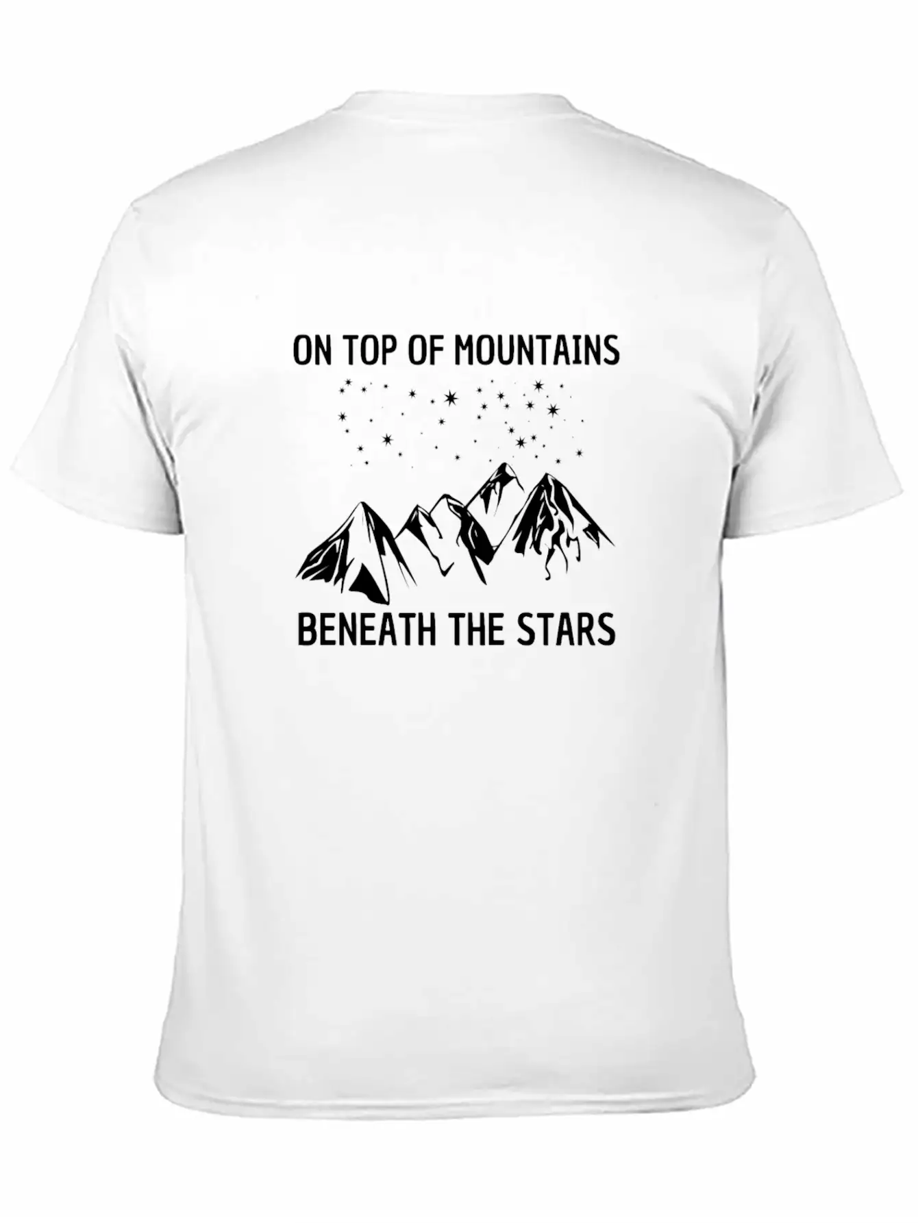 On Top Of Mountains Beneath The Stars Tee T-shirt Lightweight Cotton T-Shirt – Daily Comfort Graphic Shirt