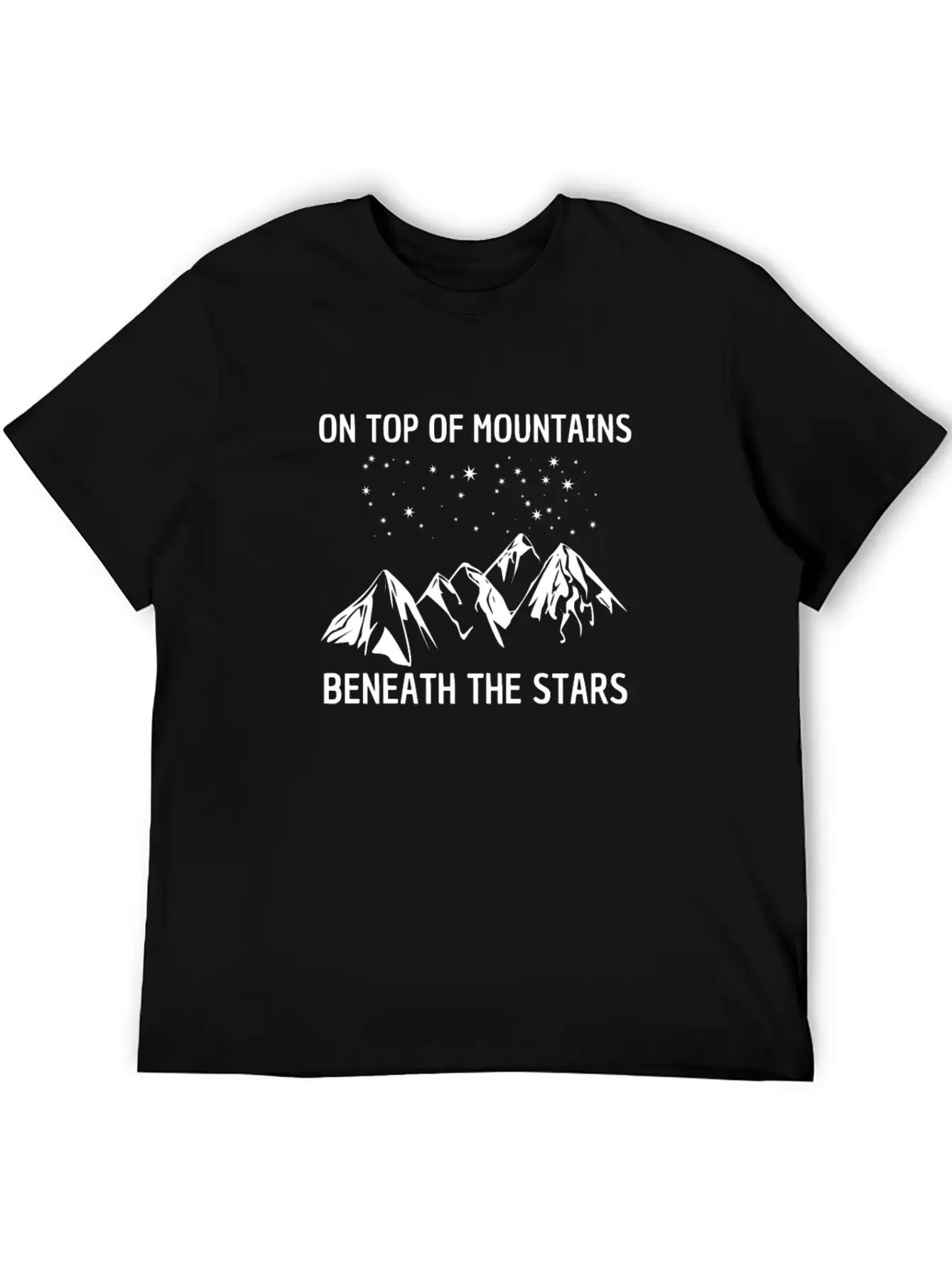 On Top Of Mountains Beneath The Stars Tee T-shirt Lightweight Cotton T-Shirt – Daily Comfort Graphic Shirt