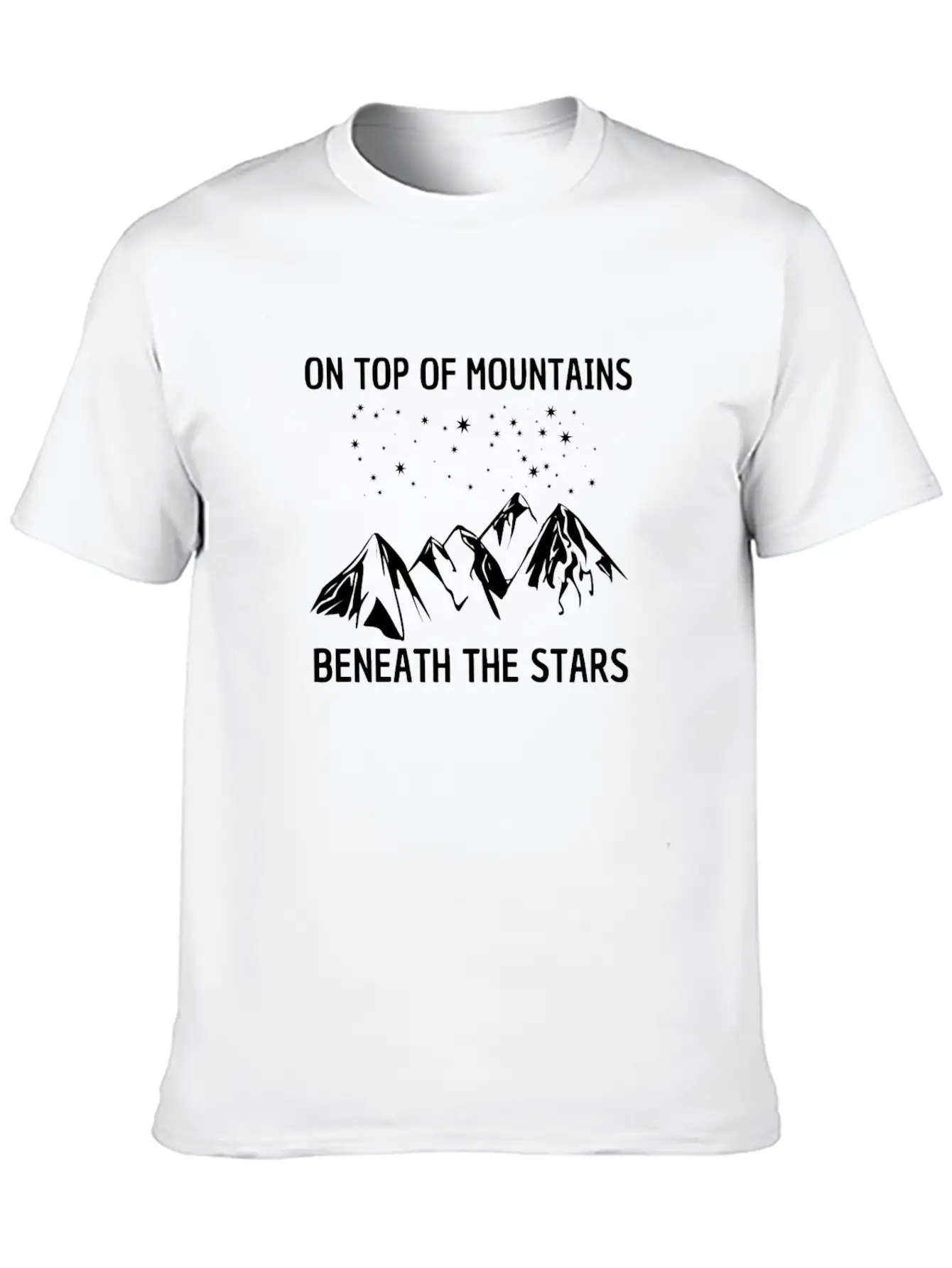 On Top Of Mountains Beneath The Stars Tee T-shirt Lightweight Cotton T-Shirt – Daily Comfort Graphic Shirt