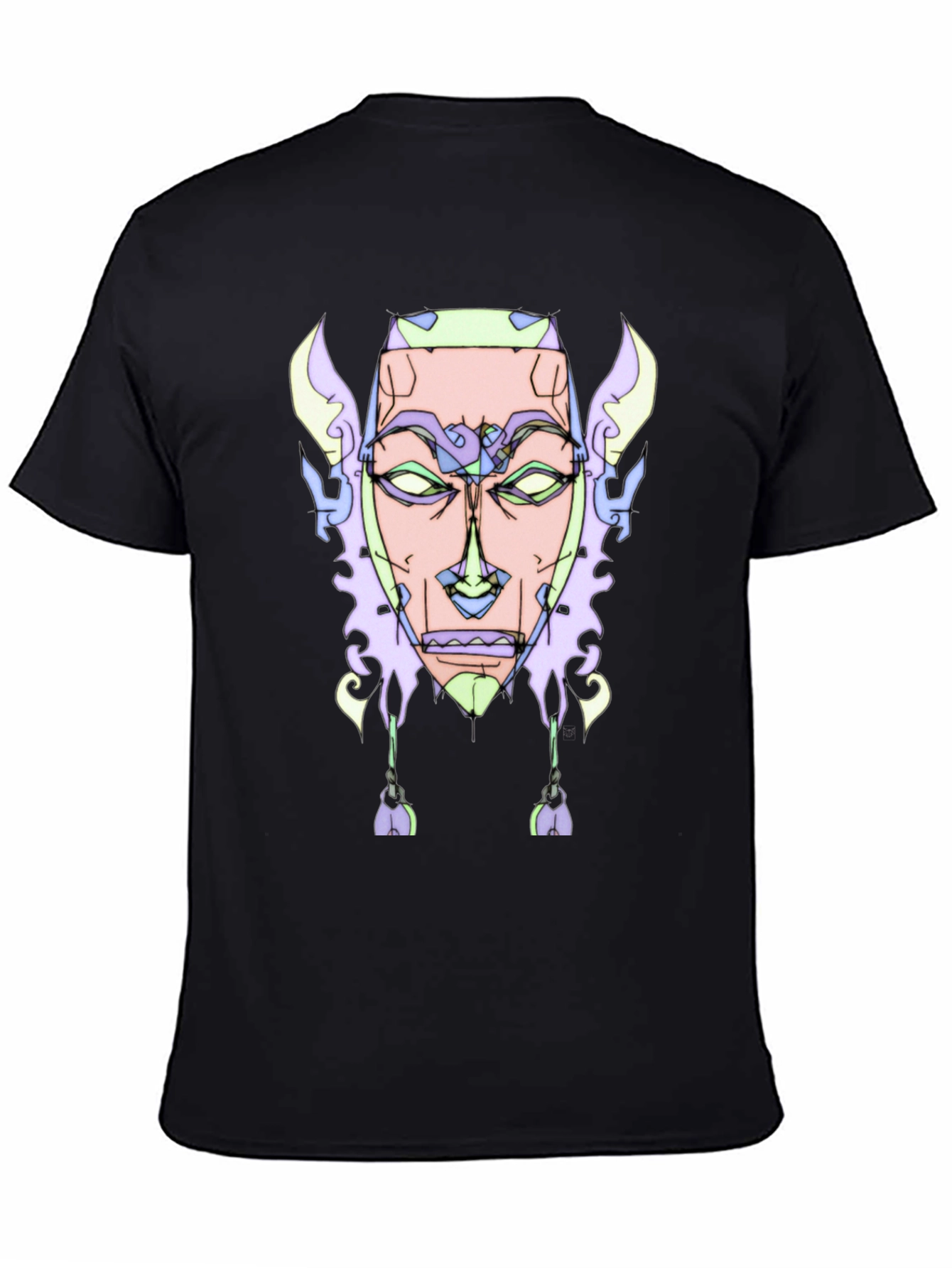 Abstract Face Graphic Tee - Unique Design