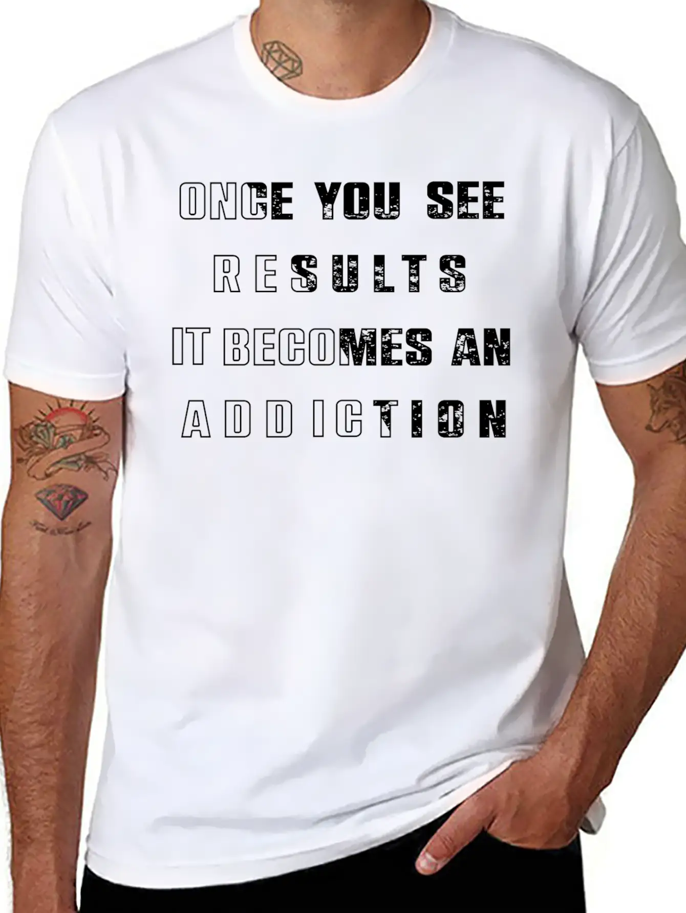Once You See Results It Becomes An Addiction Desig Classic Fit Graphic Tee For Daily Comfort – Unisex Cotton Shirt