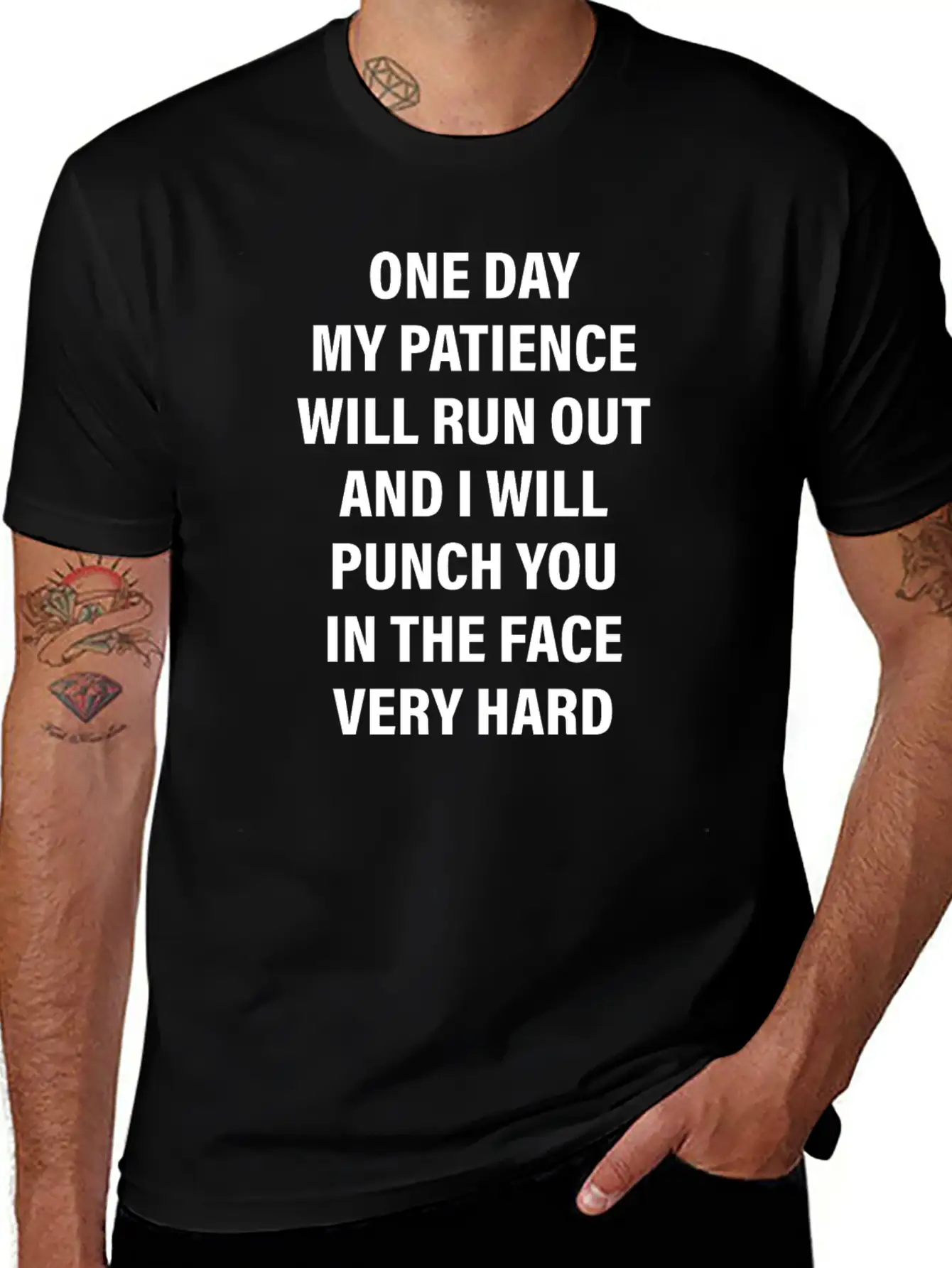 One Day My Patience Will Run Out And I Will Punch Modern Fit Casual T-Shirt – Clean And Versatile Design