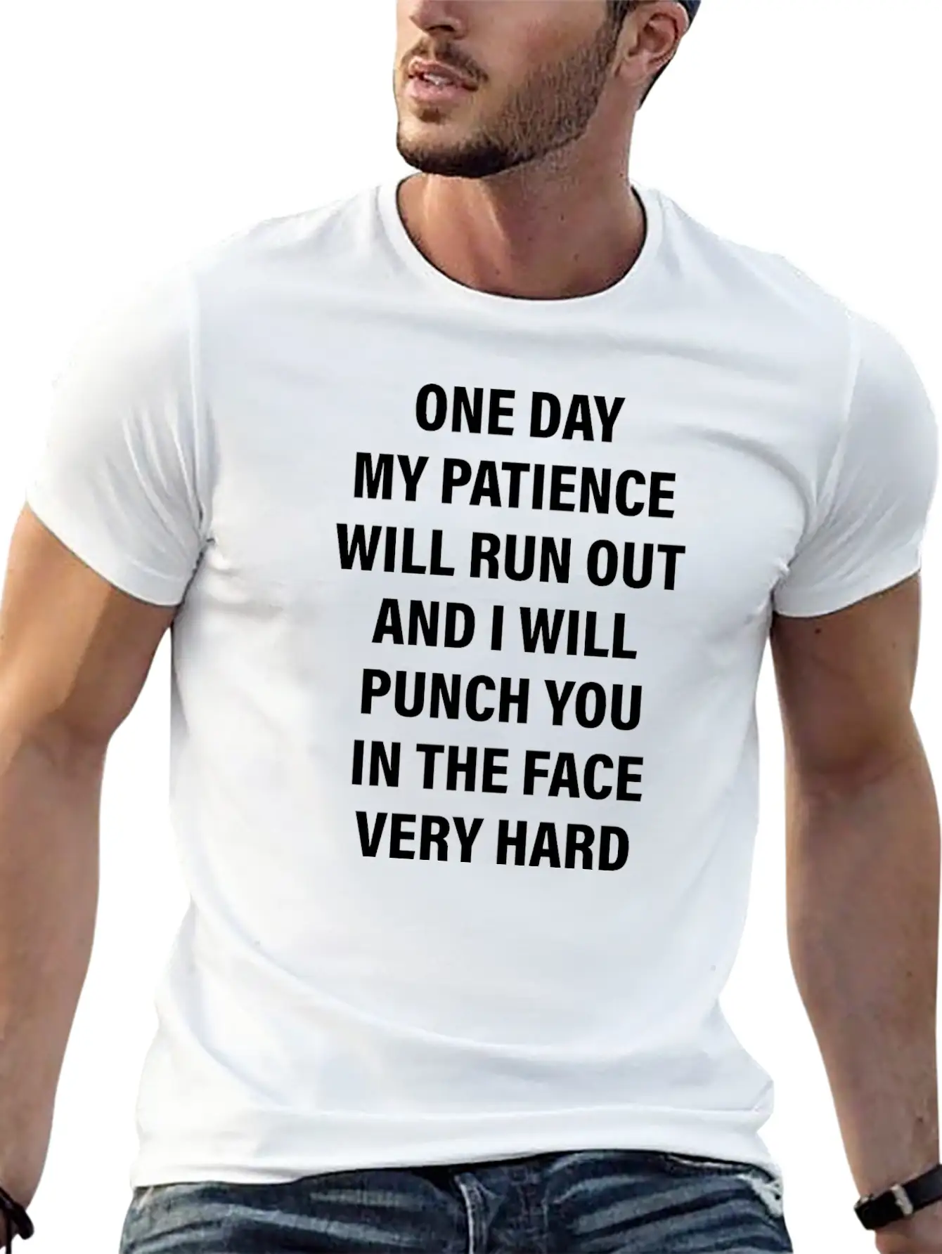 One Day My Patience Will Run Out And I Will Punch Modern Fit Casual T-Shirt – Clean And Versatile Design