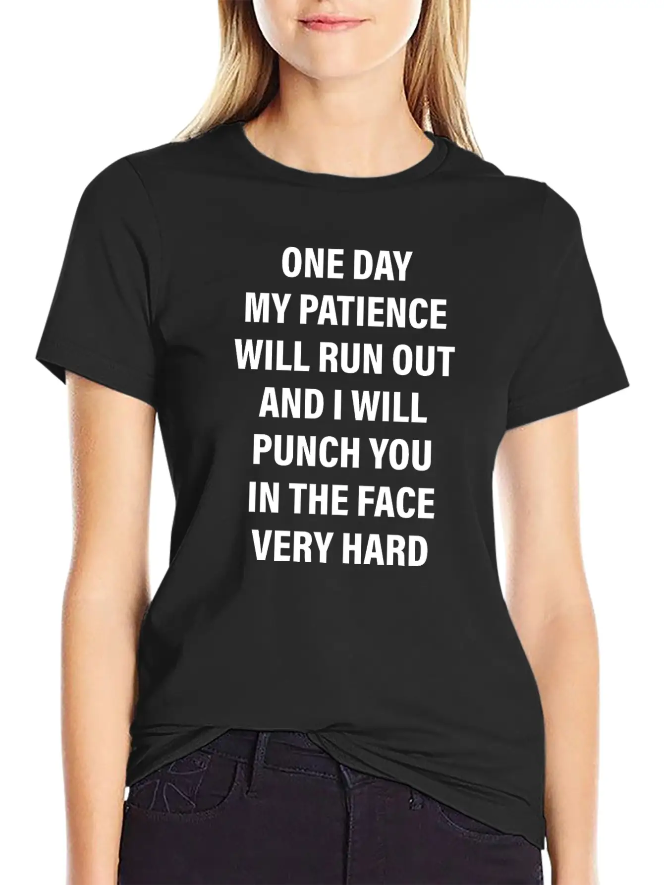 One Day My Patience Will Run Out And I Will Punch Modern Fit Casual T-Shirt – Clean And Versatile Design
