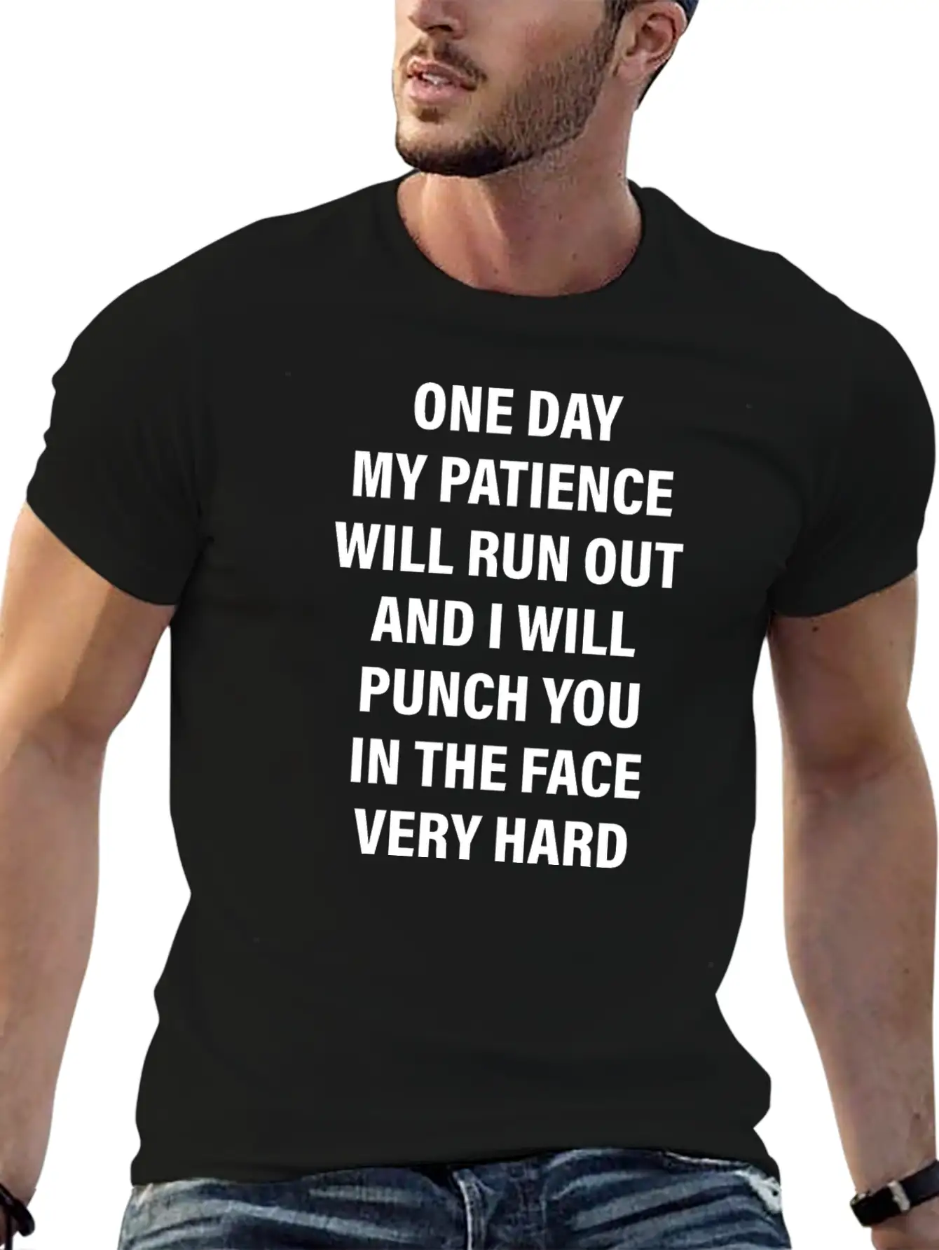 One Day My Patience Will Run Out And I Will Punch Modern Fit Casual T-Shirt – Clean And Versatile Design