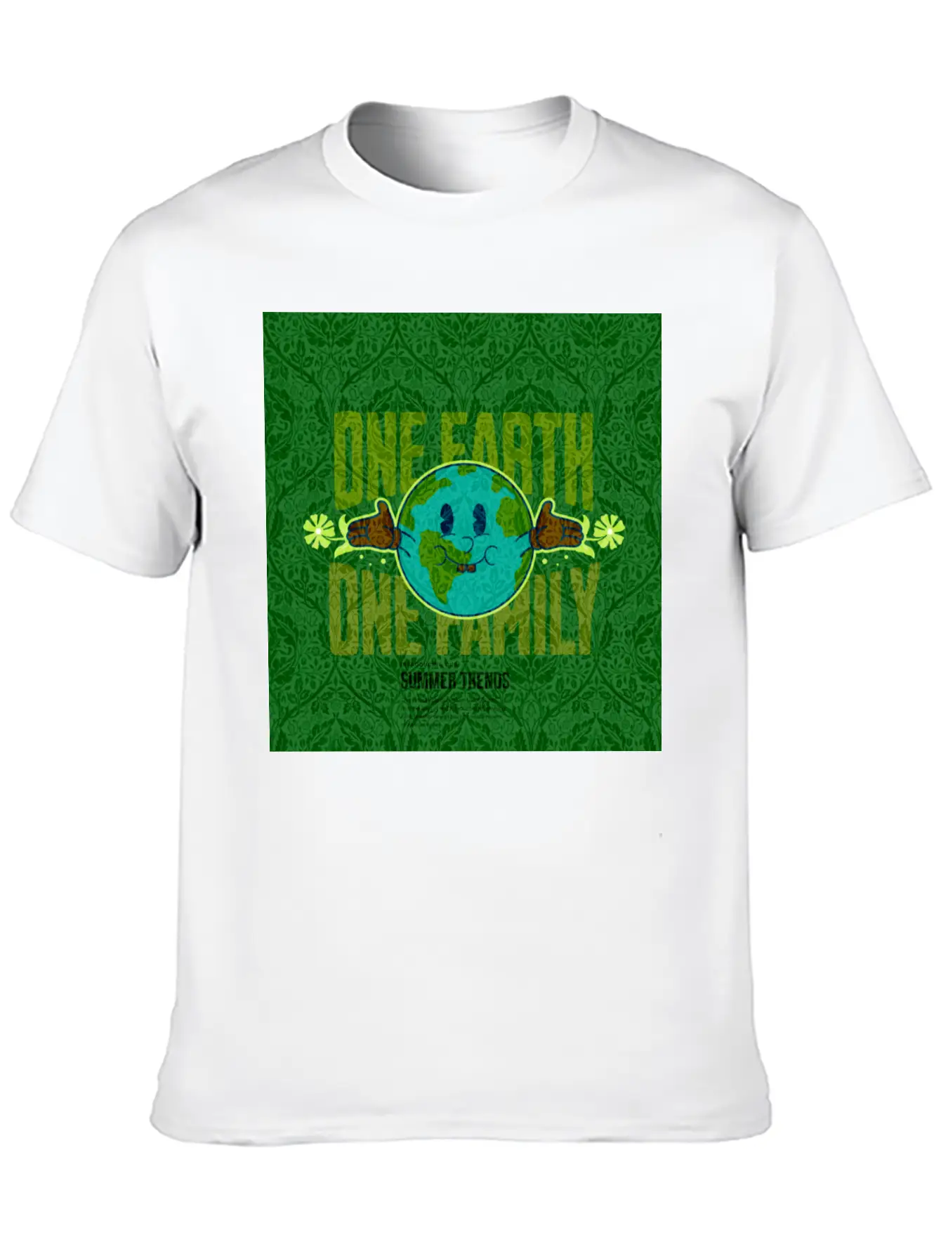 One Earth One Family (Sustainable For Earth Day) Lightweight Cotton T-Shirt – Daily Comfort Graphic Shirt