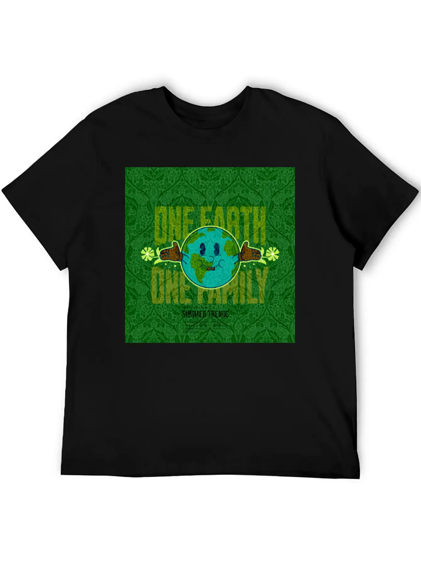 One Earth One Family (Sustainable For Earth Day) Lightweight Cotton T-Shirt – Daily Comfort Graphic Shirt