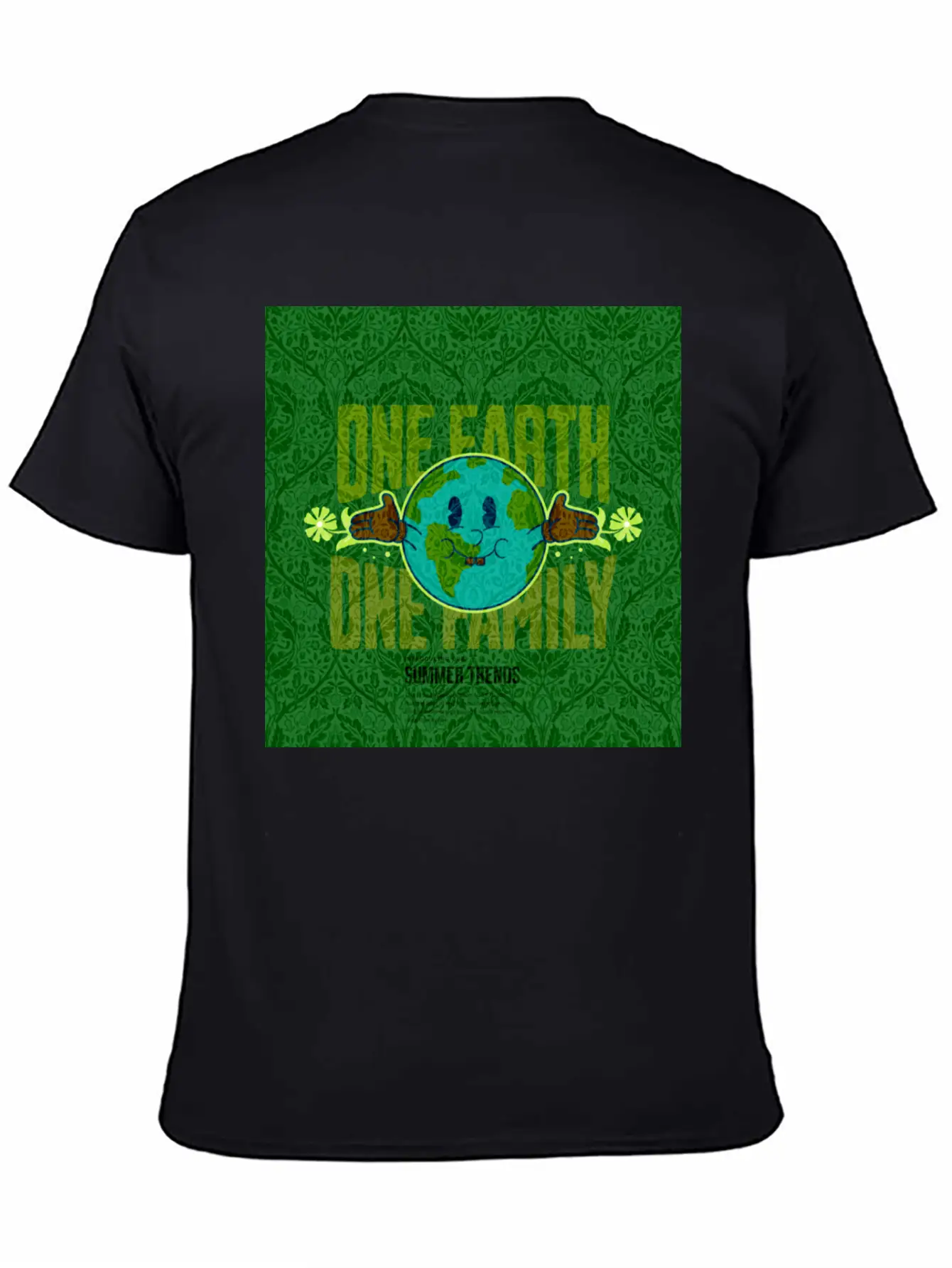 One Earth One Family (Sustainable For Earth Day) Lightweight Cotton T-Shirt – Daily Comfort Graphic Shirt