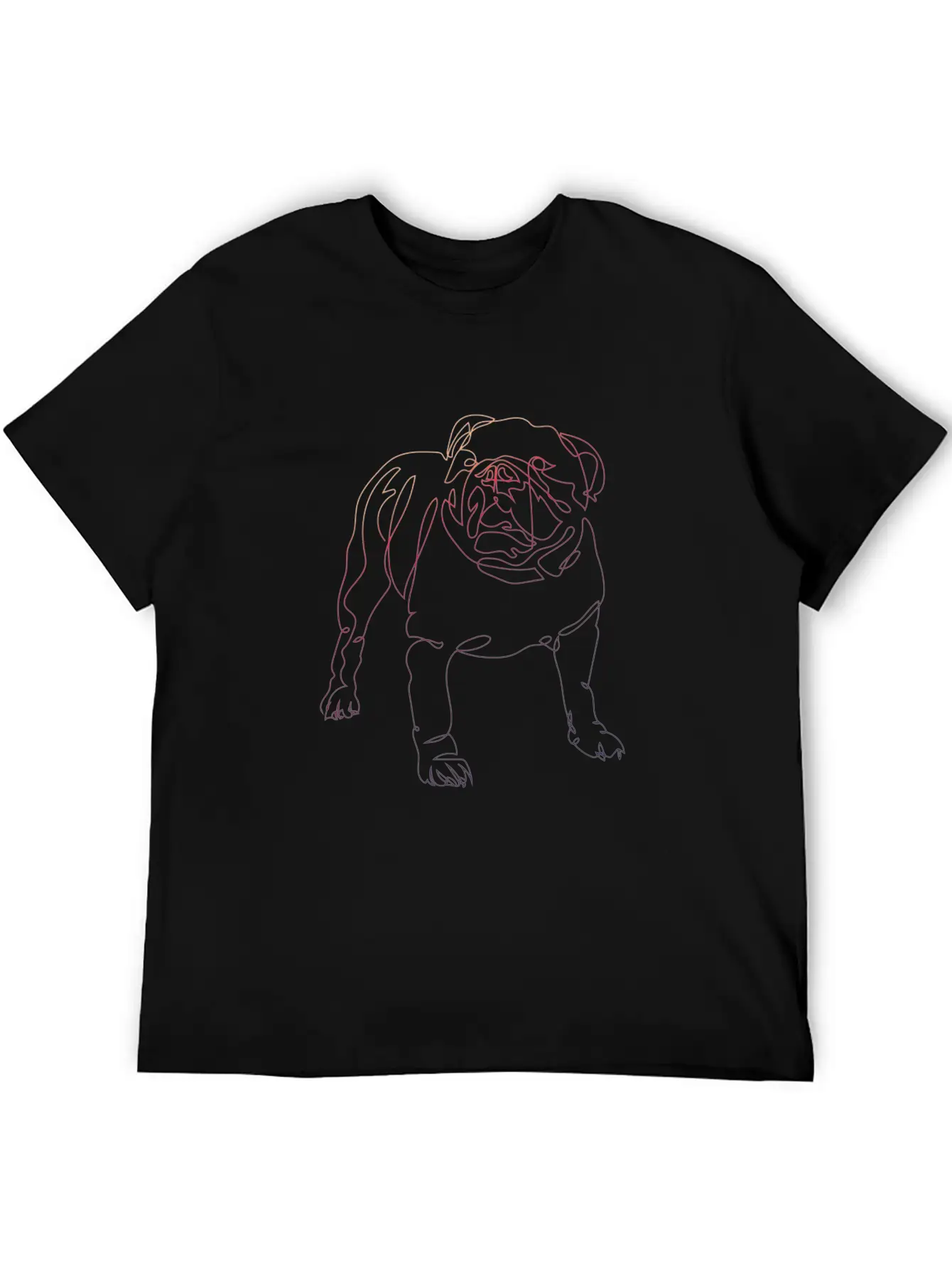 One Line Art Dog Basic Graphic T-Shirt – Daily Comfort In Soft Cotton