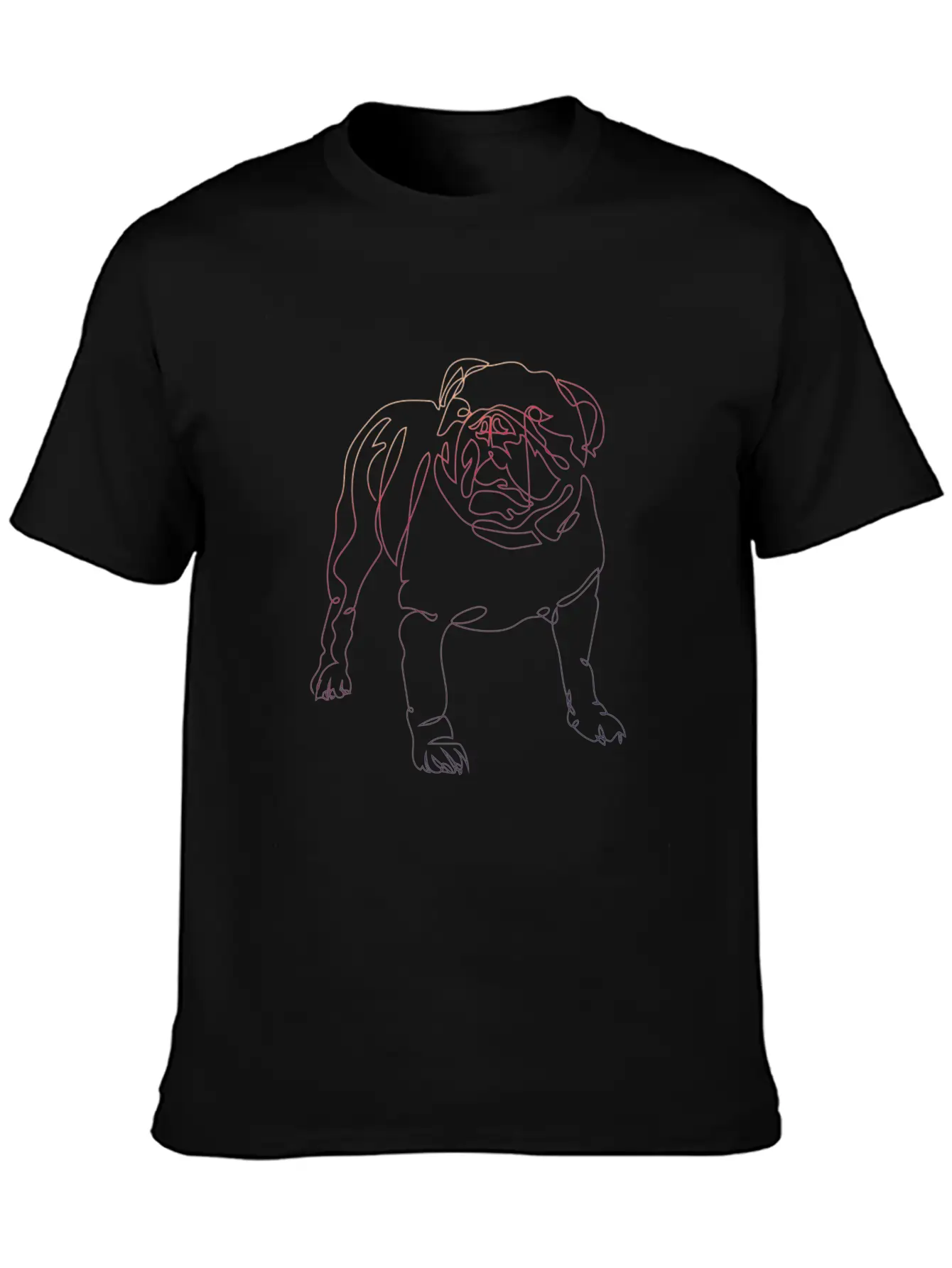 One Line Art Dog Basic Graphic T-Shirt – Daily Comfort In Soft Cotton