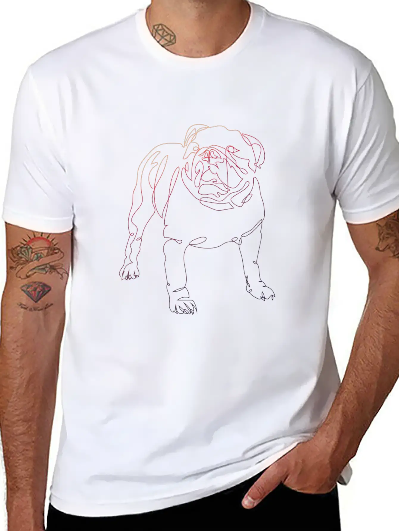 One Line Art Dog Basic Graphic T-Shirt – Daily Comfort In Soft Cotton