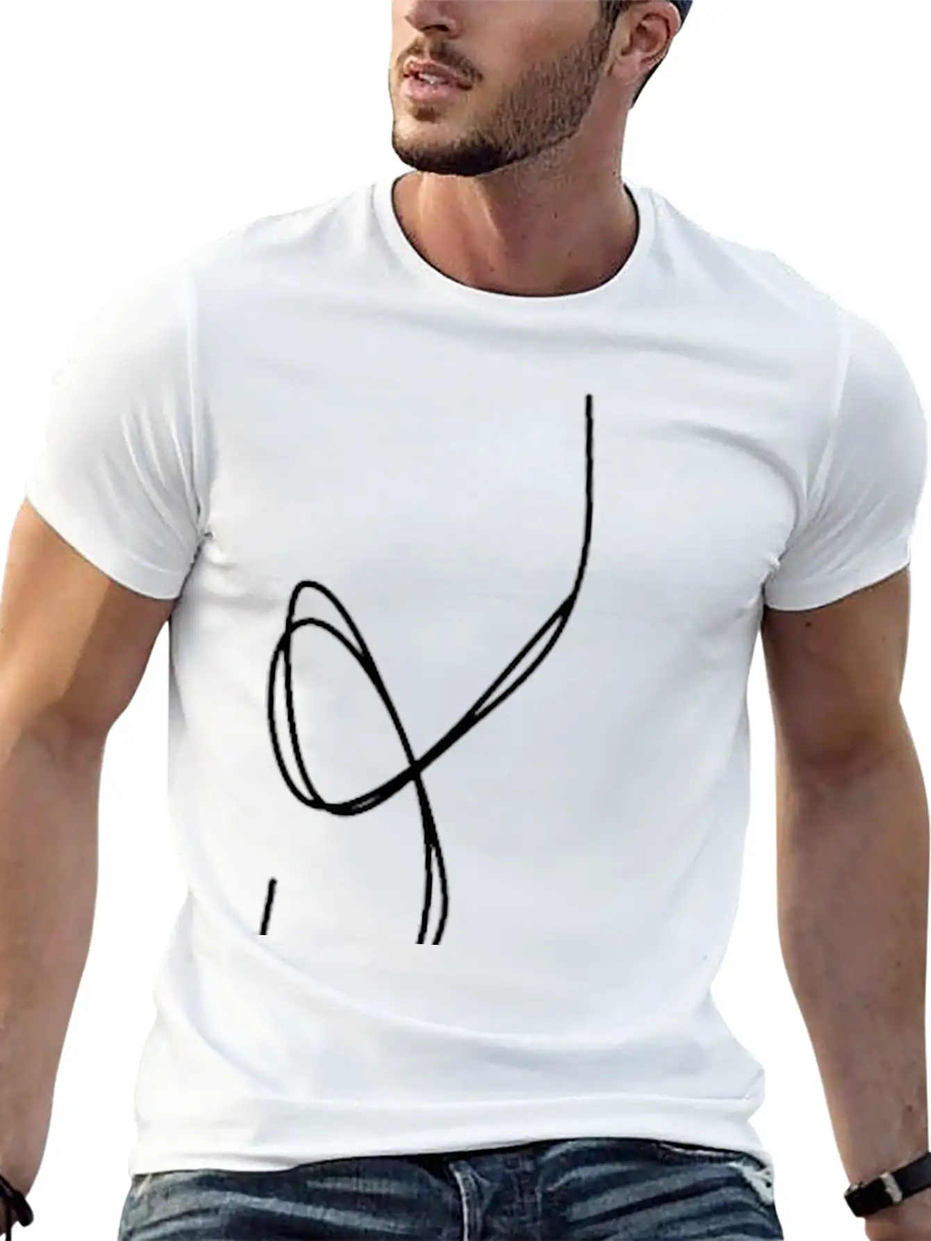 One Line Face Basic Graphic T-Shirt – Daily Comfort In Soft Cotton