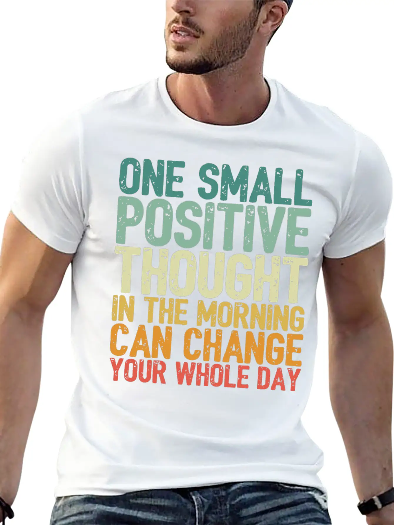 One Small Positive Thought Can Change Whole Day Essential Cotton Tee For Daily Outfits – Unisex Style