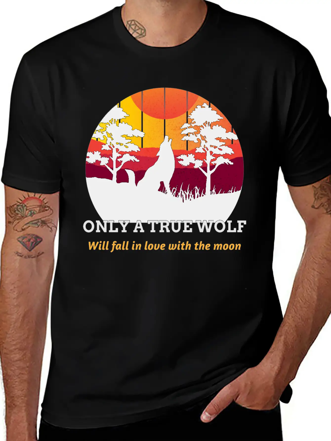Only A True Wolf Will Fall In Love With The Moon Unisex Casual T-Shirt – Clean Design For Daily Comfort