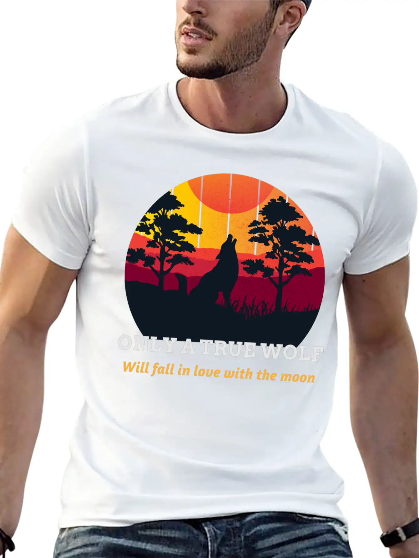 Only A True Wolf Will Fall In Love With The Moon Unisex Casual T-Shirt – Clean Design For Daily Comfort