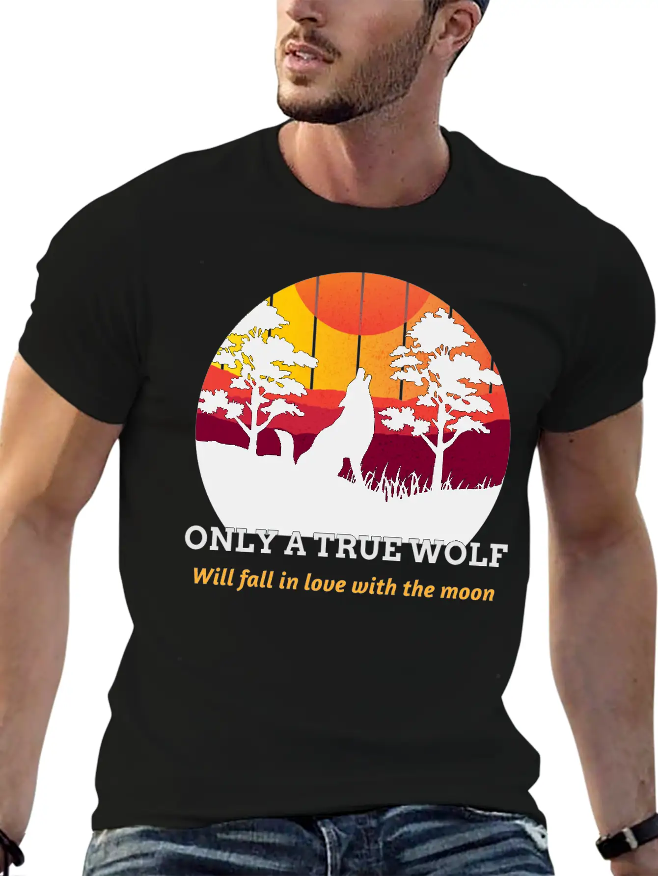 Only A True Wolf Will Fall In Love With The Moon Unisex Casual T-Shirt – Clean Design For Daily Comfort