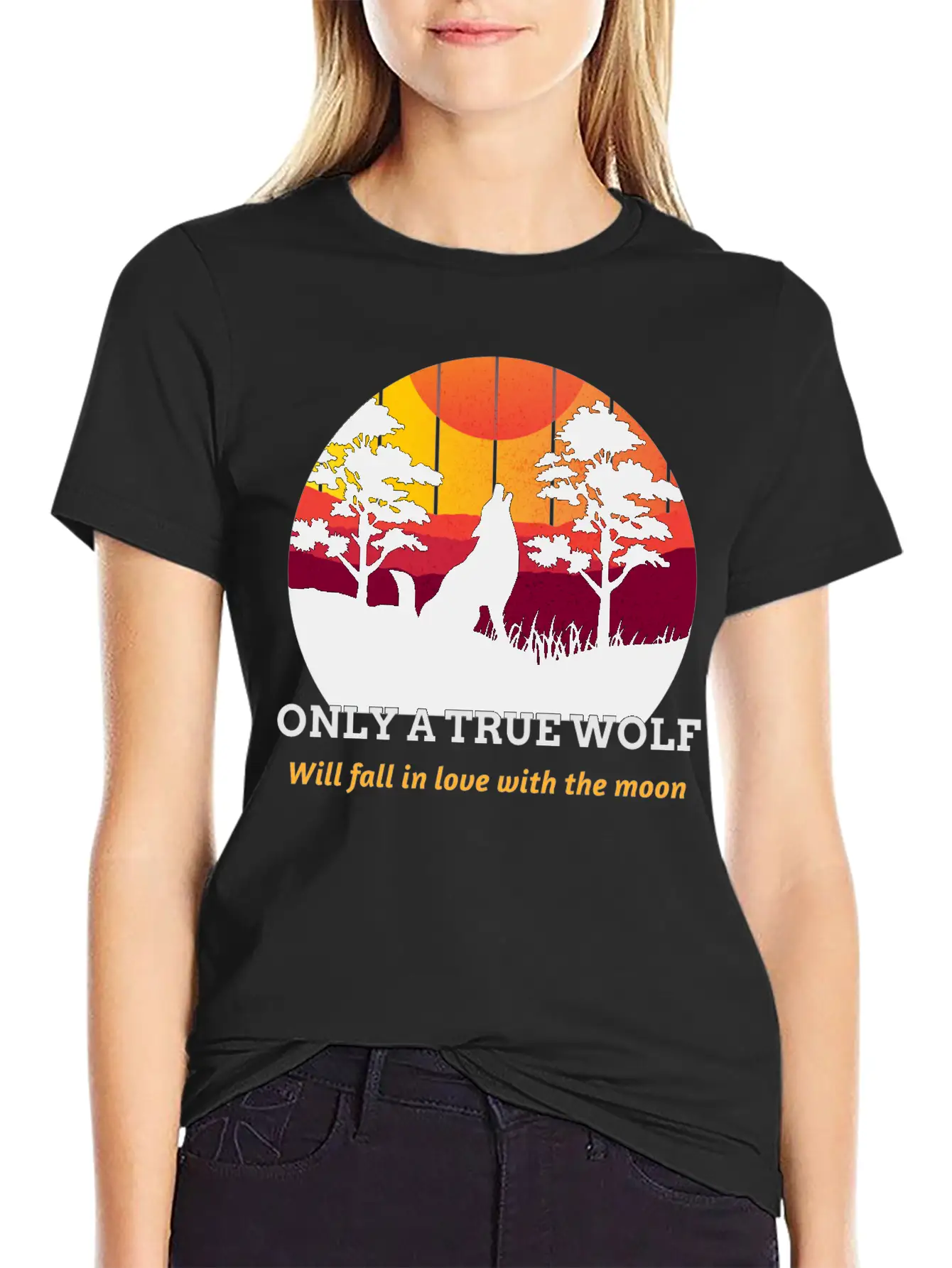 Only A True Wolf Will Fall In Love With The Moon Unisex Casual T-Shirt – Clean Design For Daily Comfort