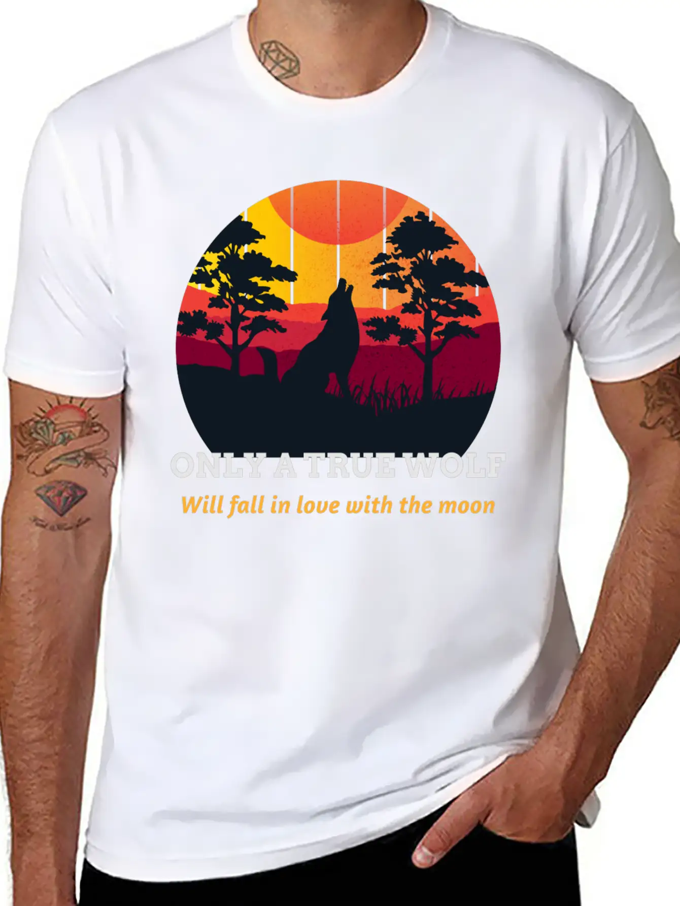 Only A True Wolf Will Fall In Love With The Moon Unisex Casual T-Shirt – Clean Design For Daily Comfort