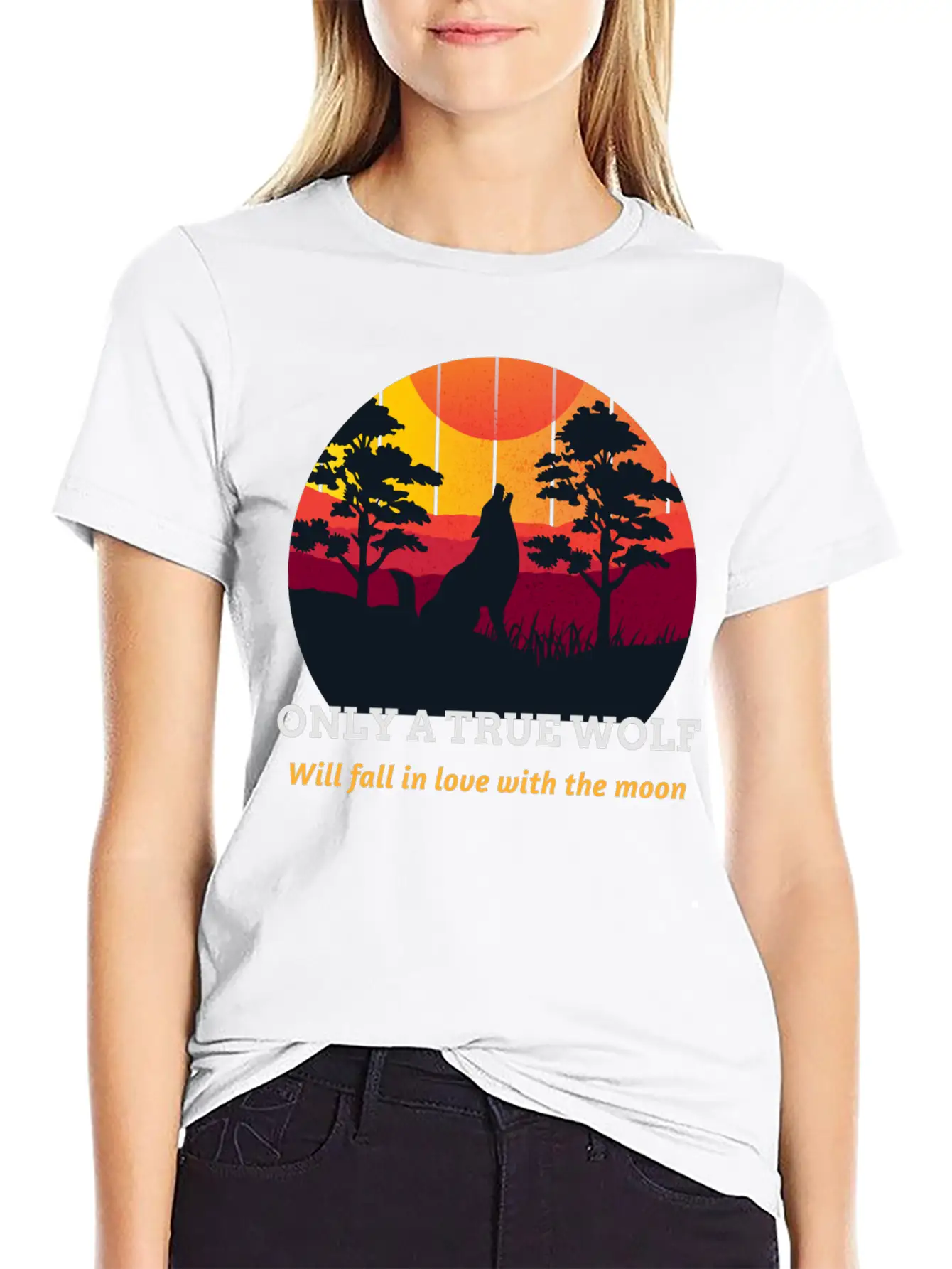 Only A True Wolf Will Fall In Love With The Moon Unisex Casual T-Shirt – Clean Design For Daily Comfort