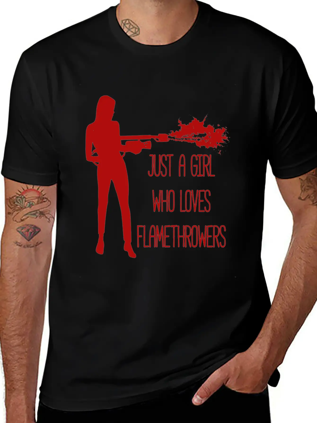 Only A Woman Who Likes Flamethrowers Fire Flames Modern Fit Casual T-Shirt – Clean And Versatile Design